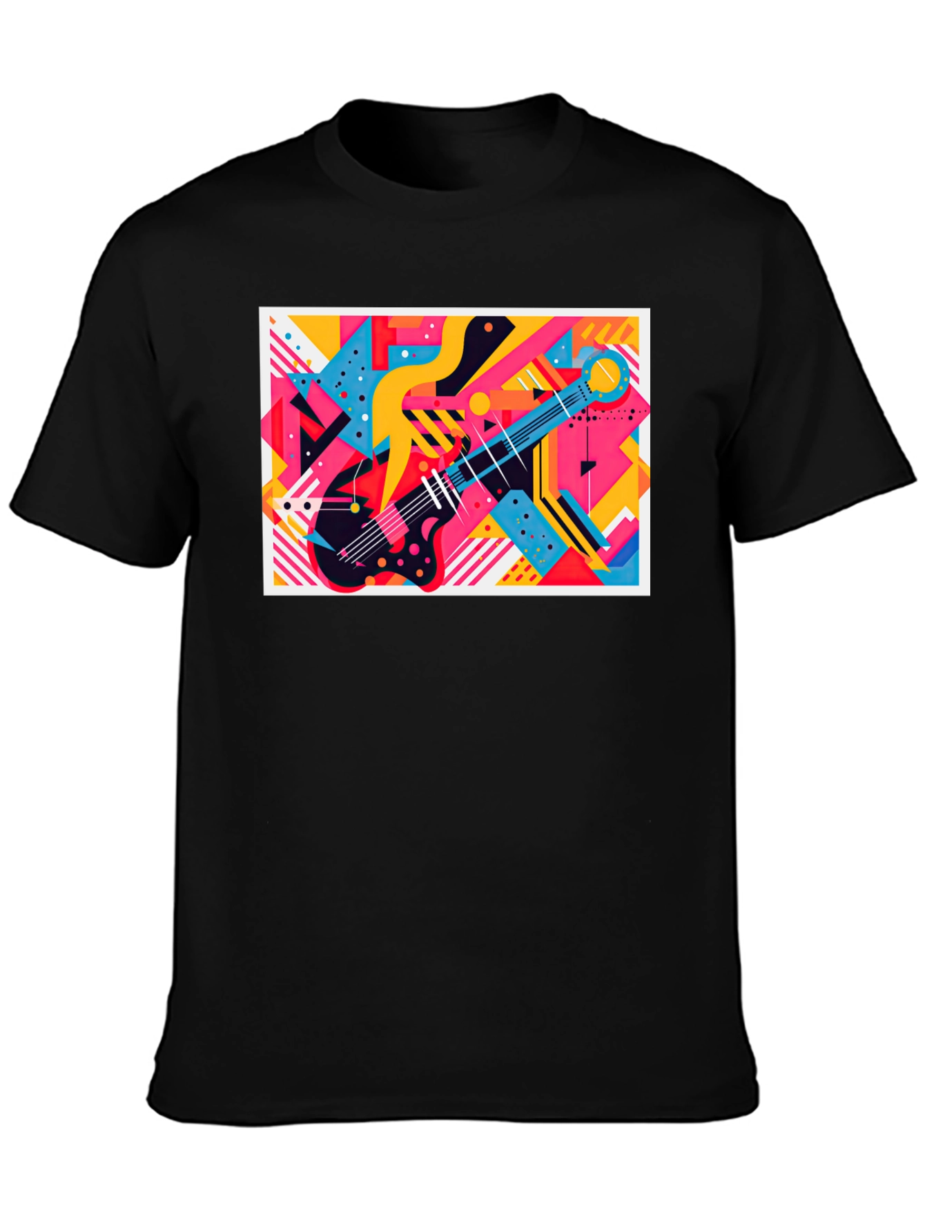 Abstract Guitar Graphic Tee - Trendy Music Lover T-Shirt