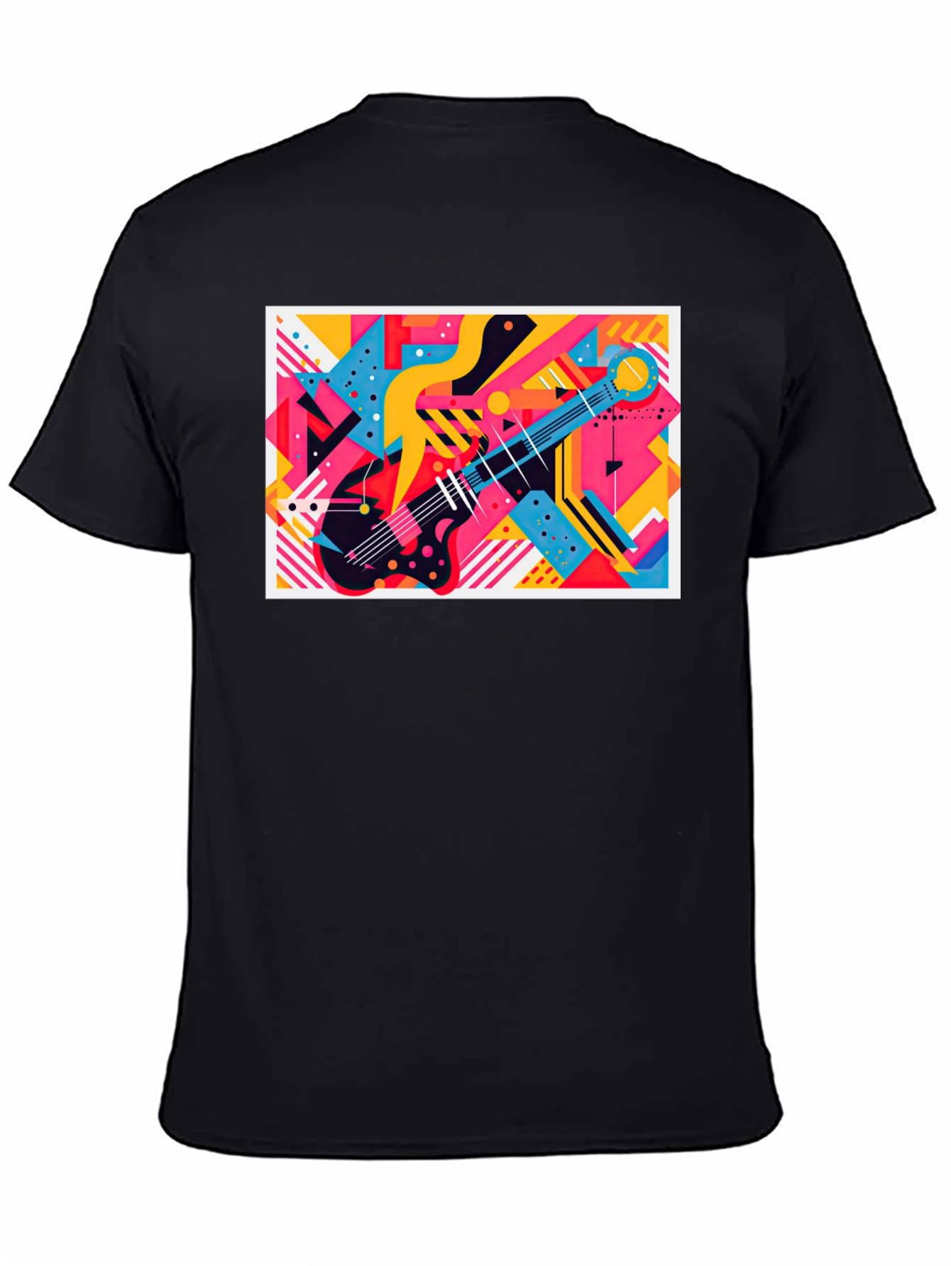 Abstract Guitar Graphic Tee - Trendy Music Lover T-Shirt