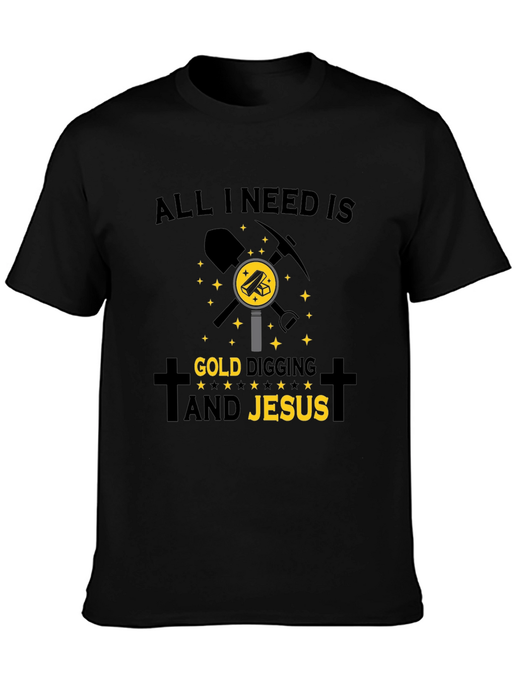 Gold Digging & Jesus T-Shirt - Black