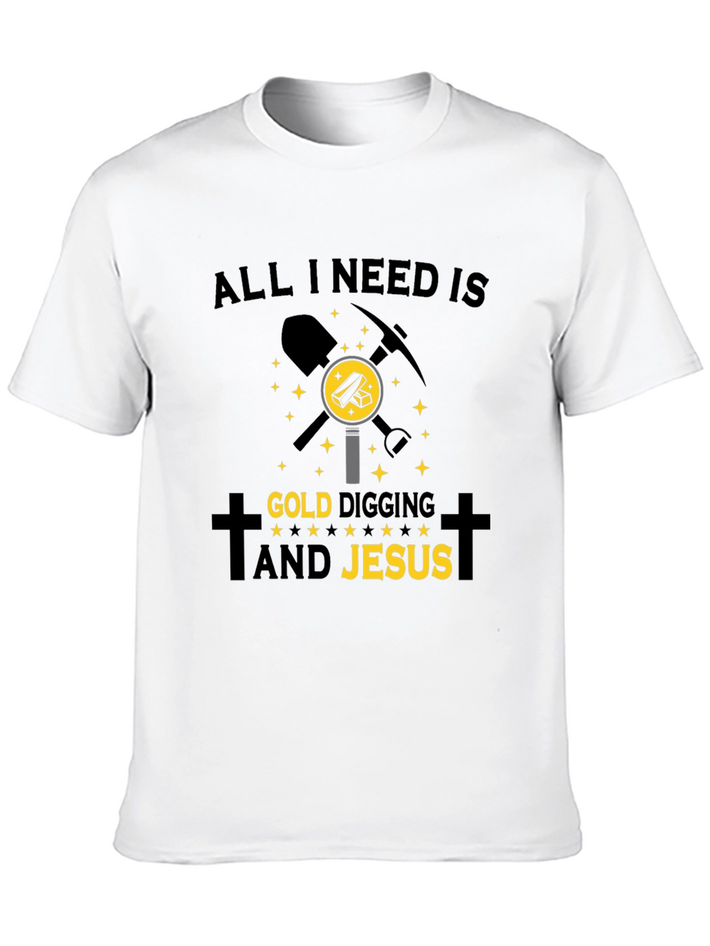 Gold Digging & Jesus T-Shirt - Black