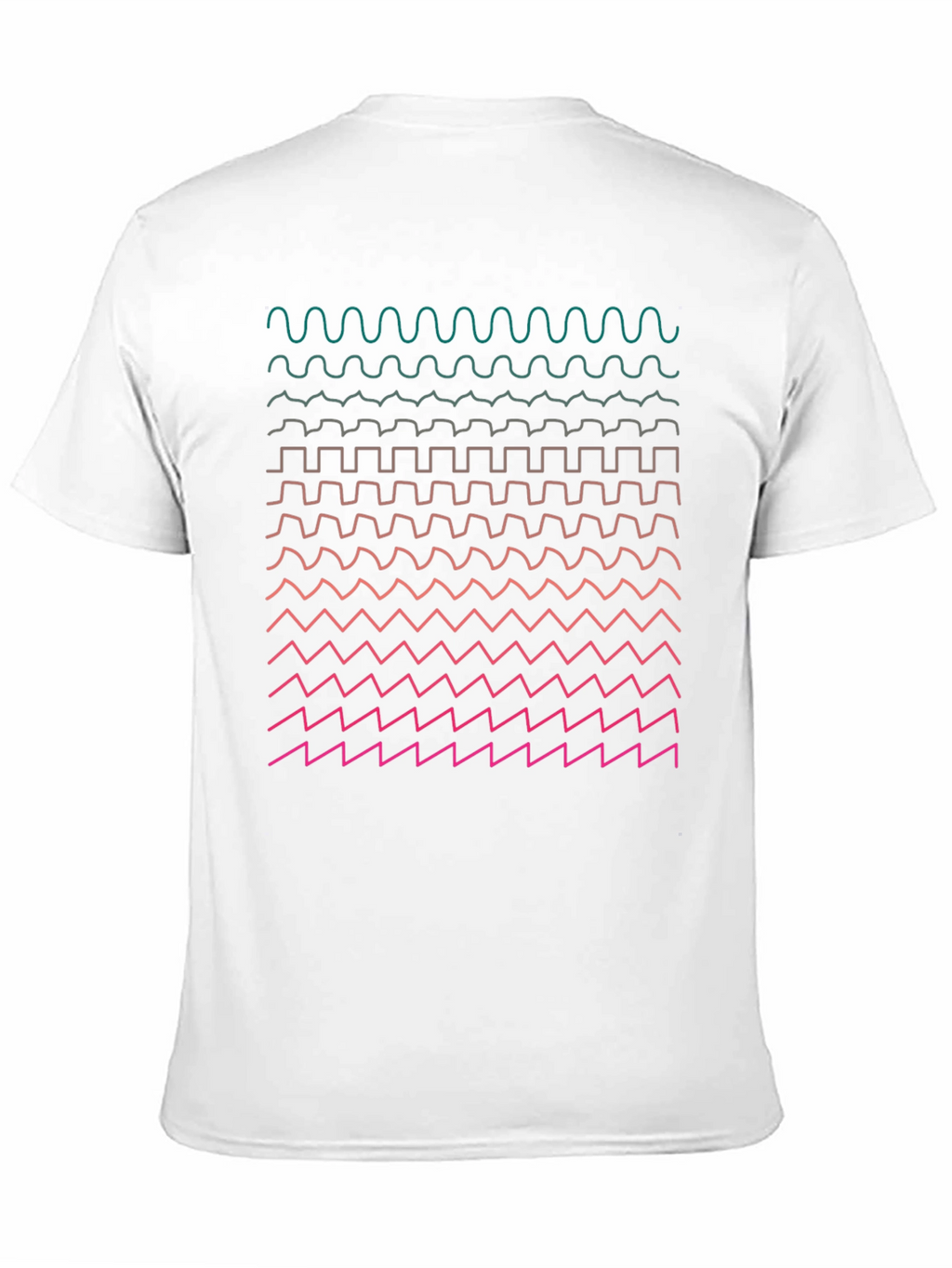 Geometric Waveform Print Black T-Shirt