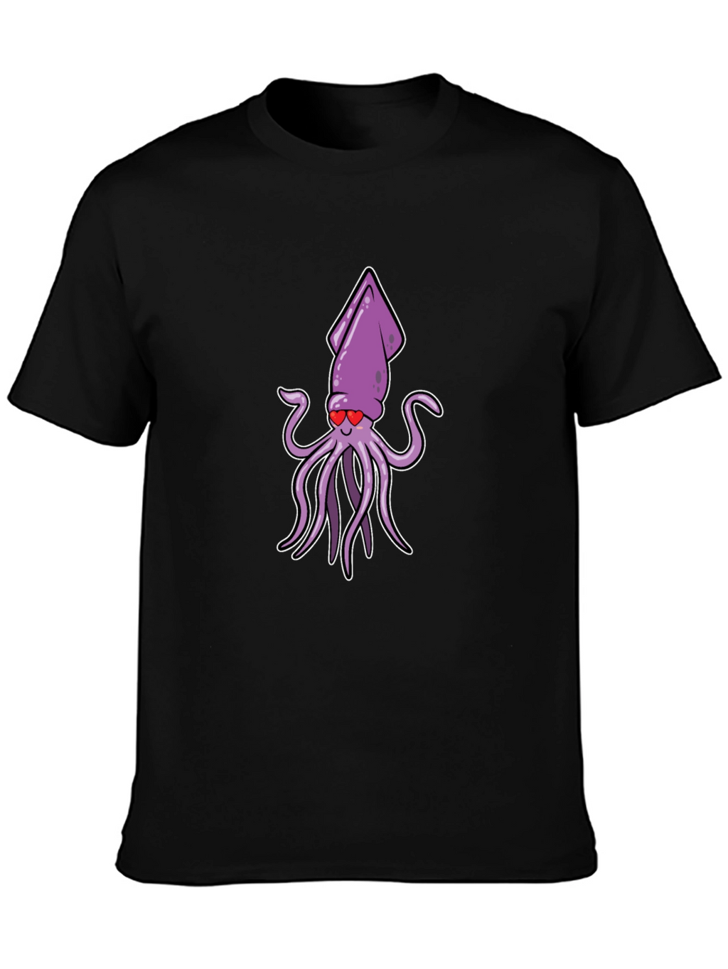 Cute Squid Love Cartoon Graphic T-Shirt