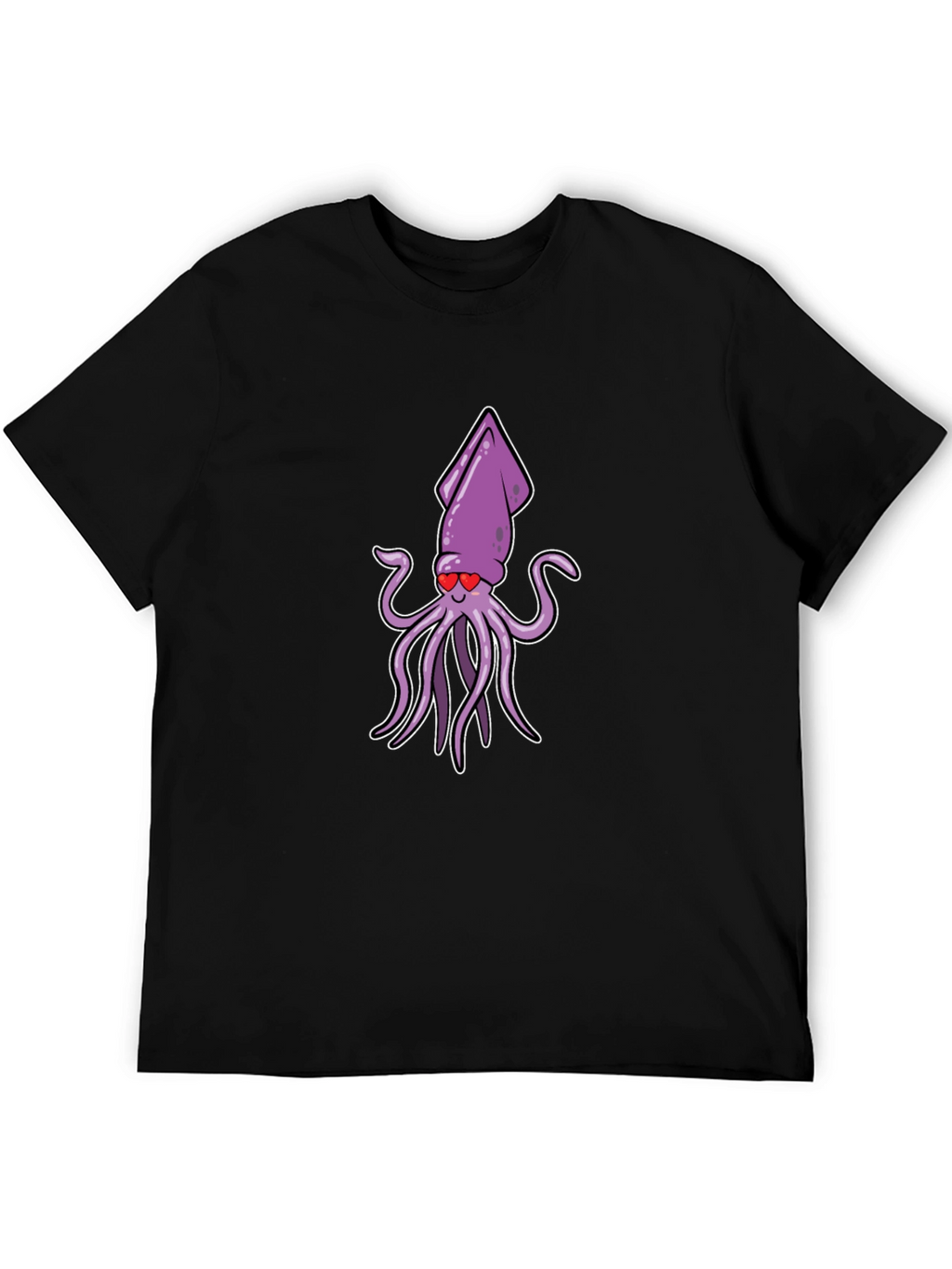 Cute Squid Love Cartoon Graphic T-Shirt