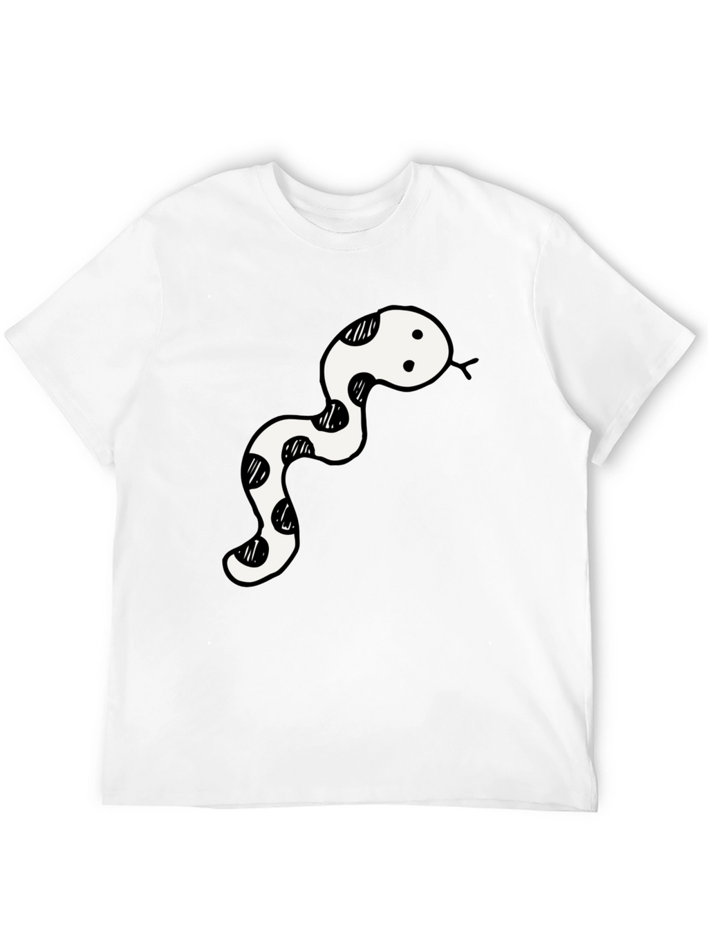 Black T-Shirt with Snake Design