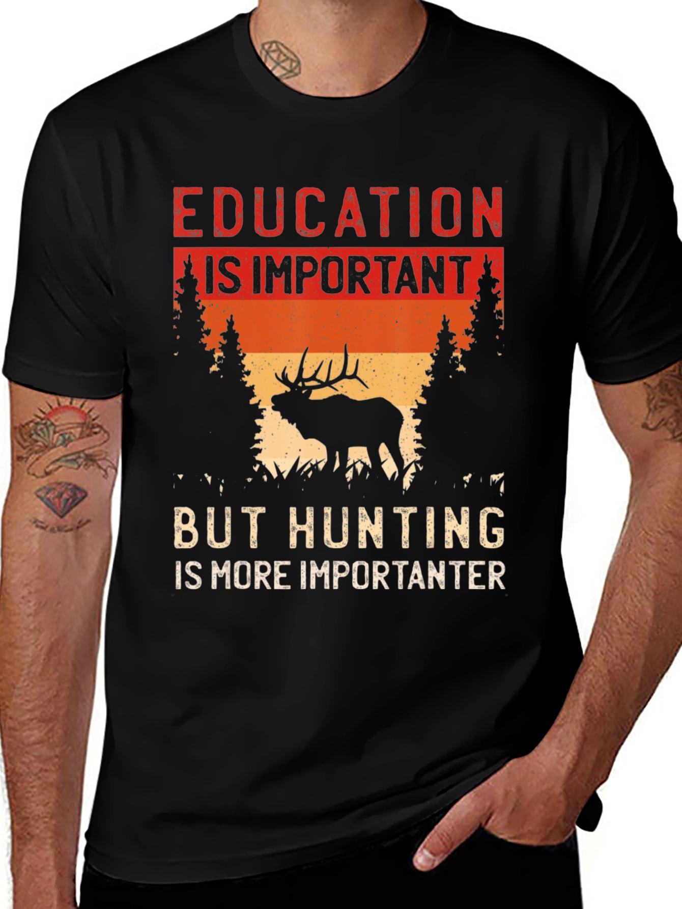 Education vs Hunting T-Shirt