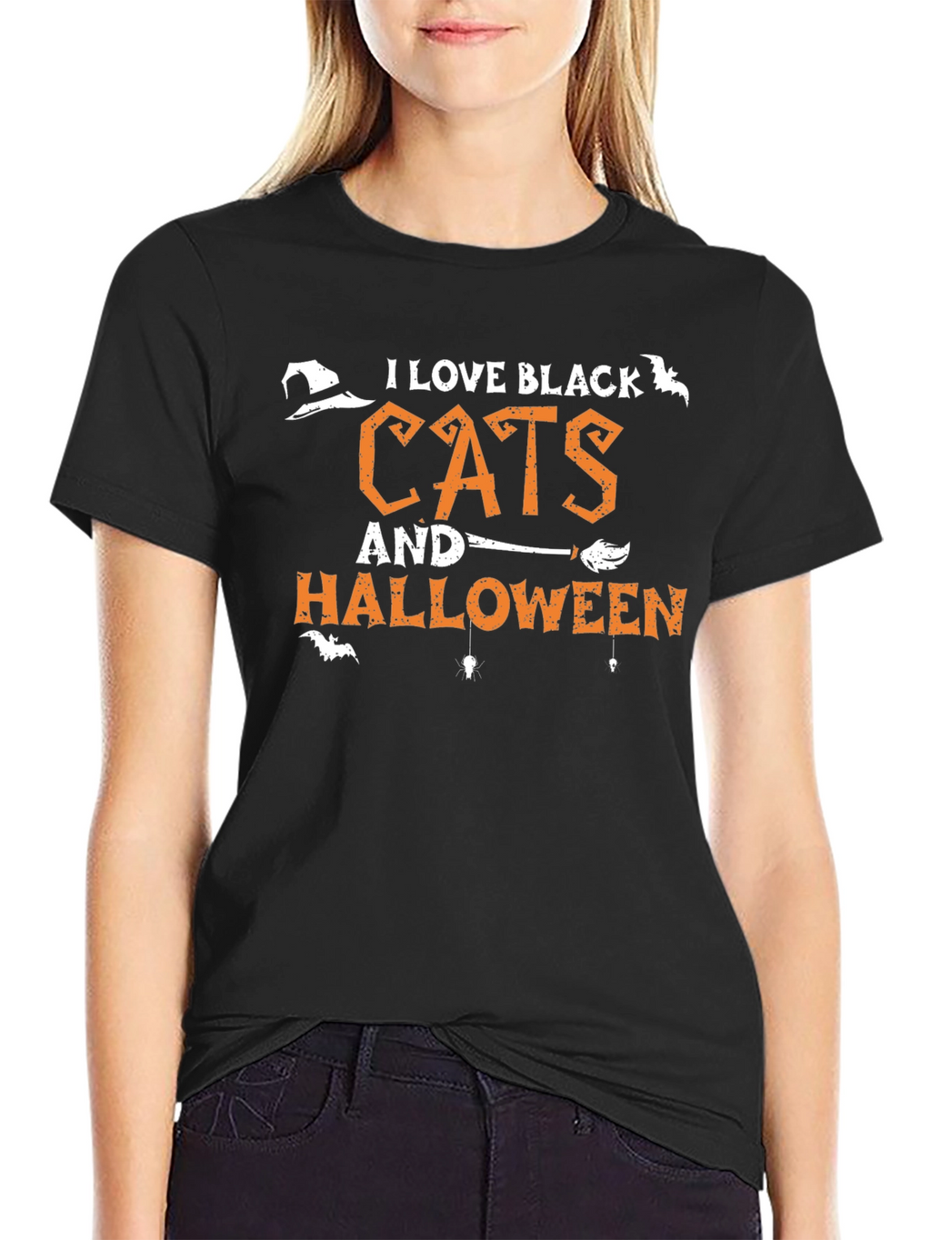I Love Black Cats and Halloween T-Shirt