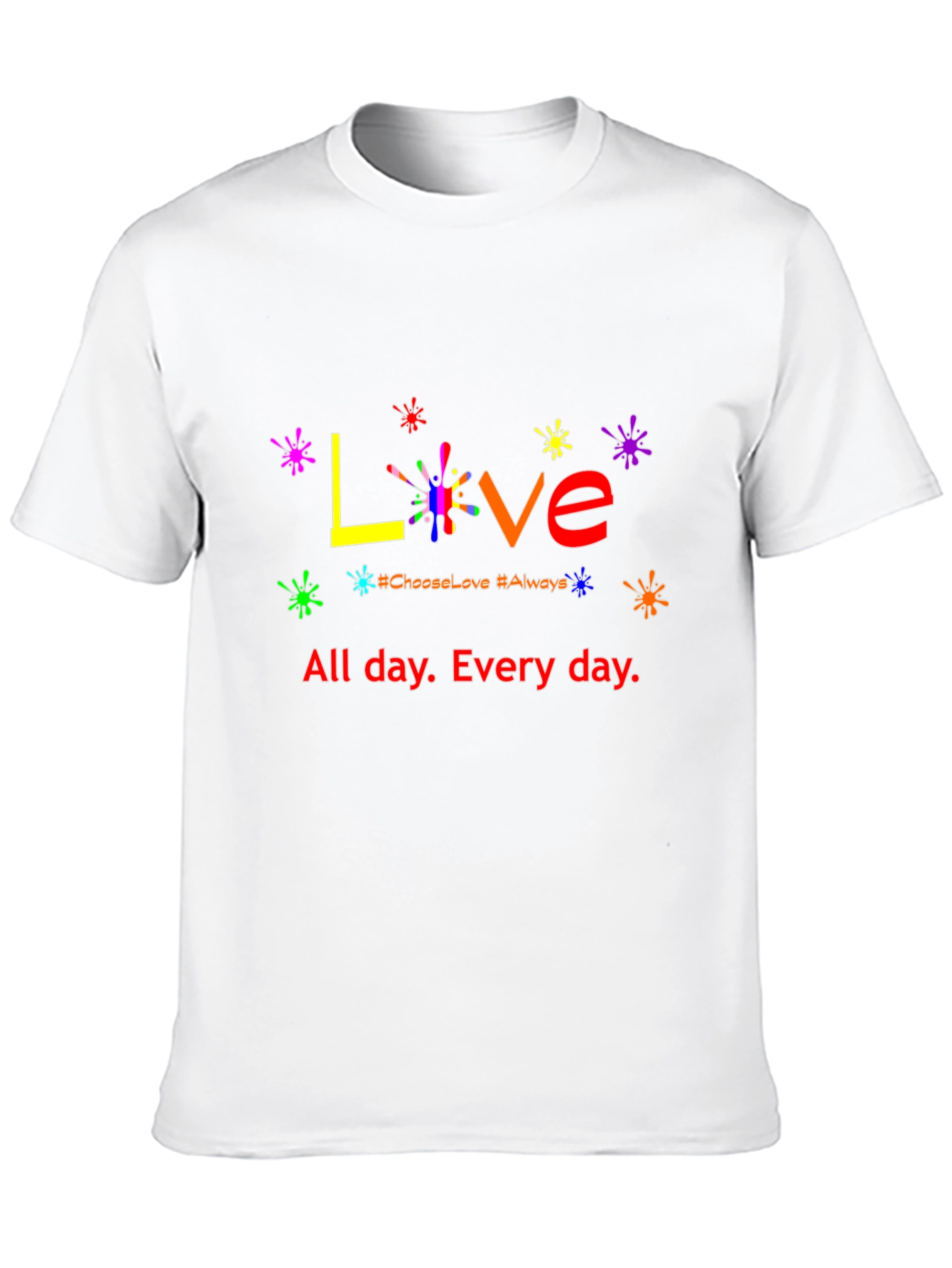 Love All Day T-Shirt - Rainbow Graphic Tee