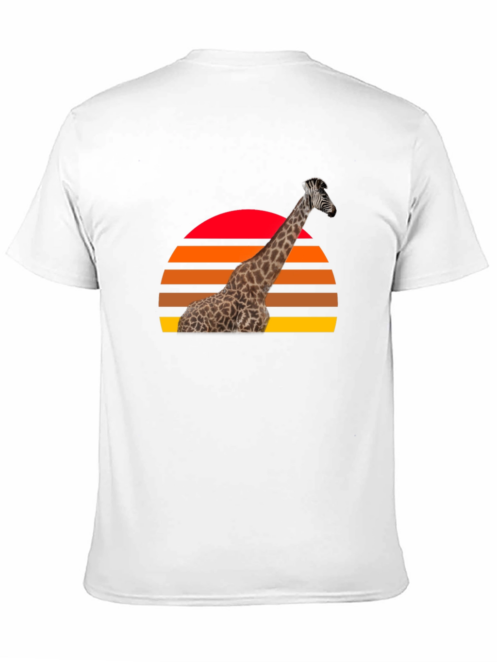 Giraffe Sunset Graphic Tee - Retro Style