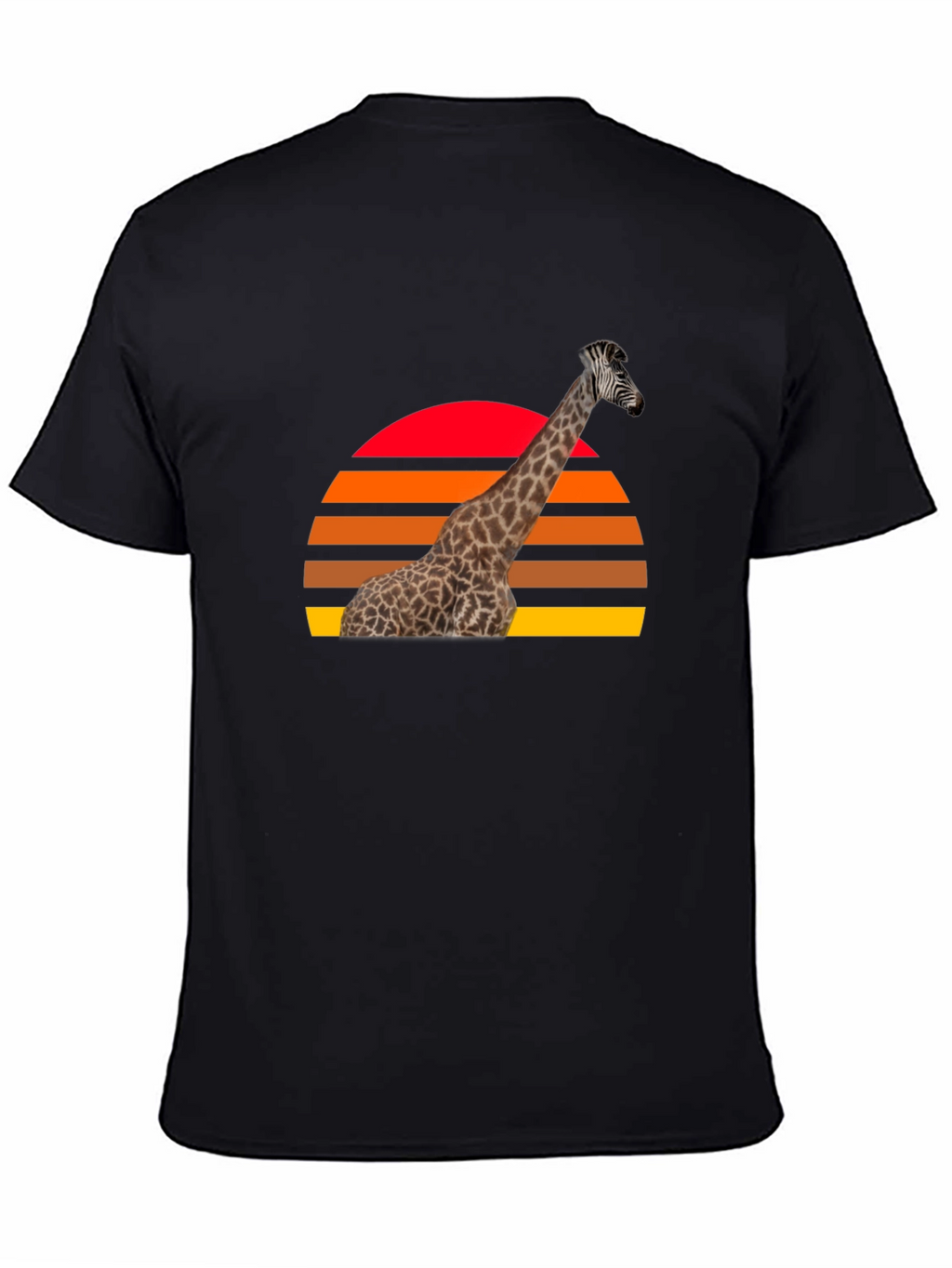 Giraffe Sunset Graphic Tee - Retro Style