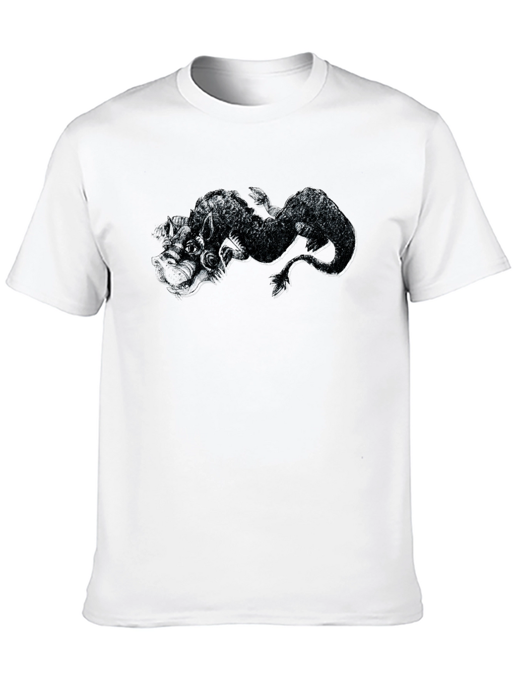 Black T-Shirt with Dragon Graphic