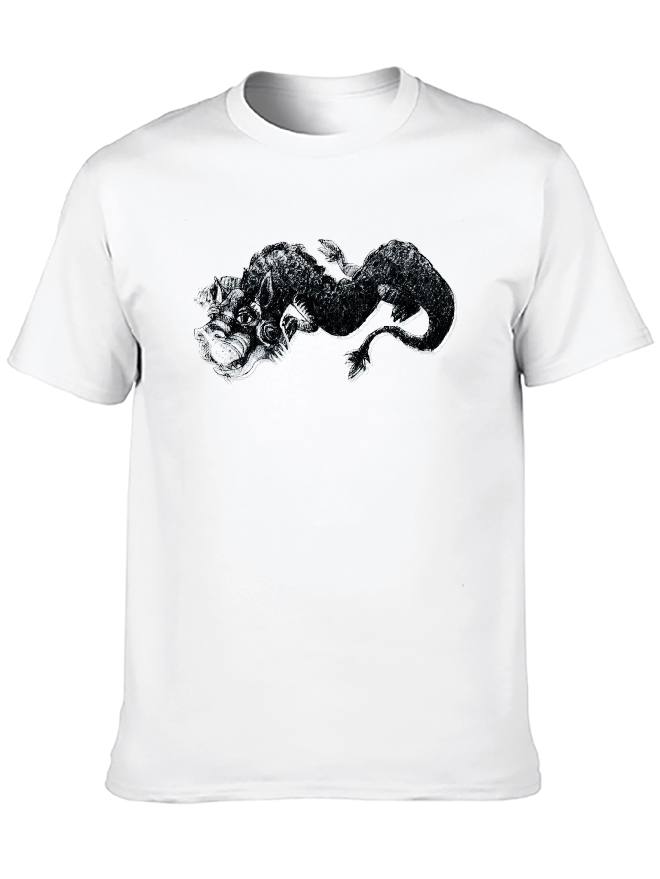 Black T-Shirt with Dragon Graphic