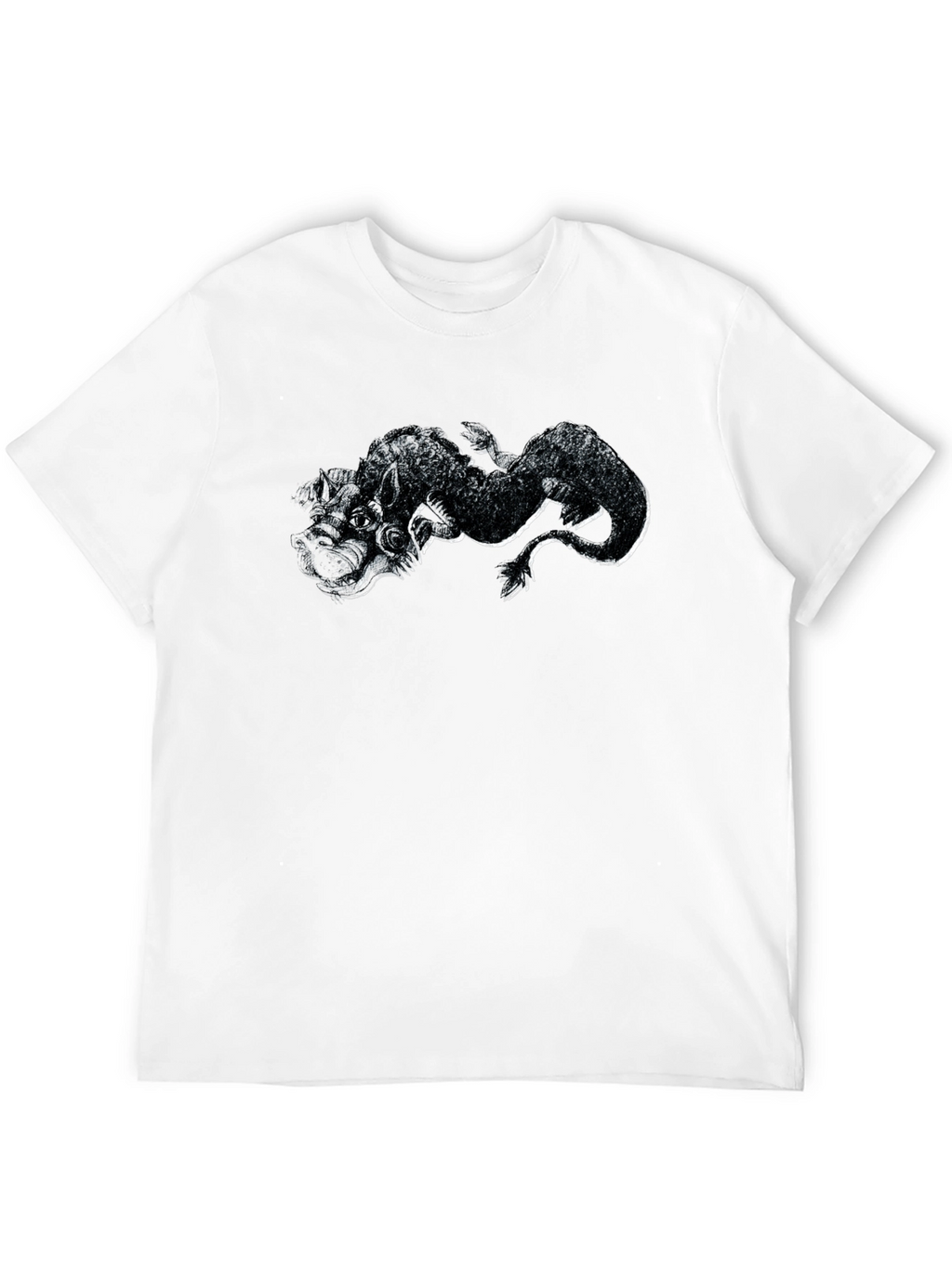 Black T-Shirt with Dragon Graphic