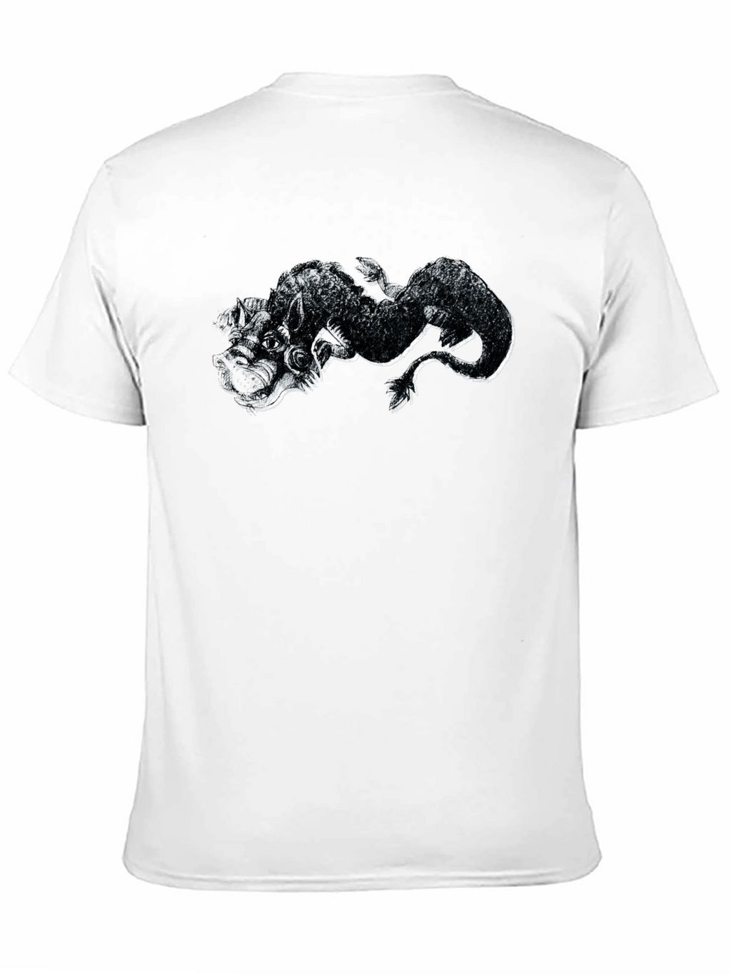 Black T-Shirt with Dragon Graphic