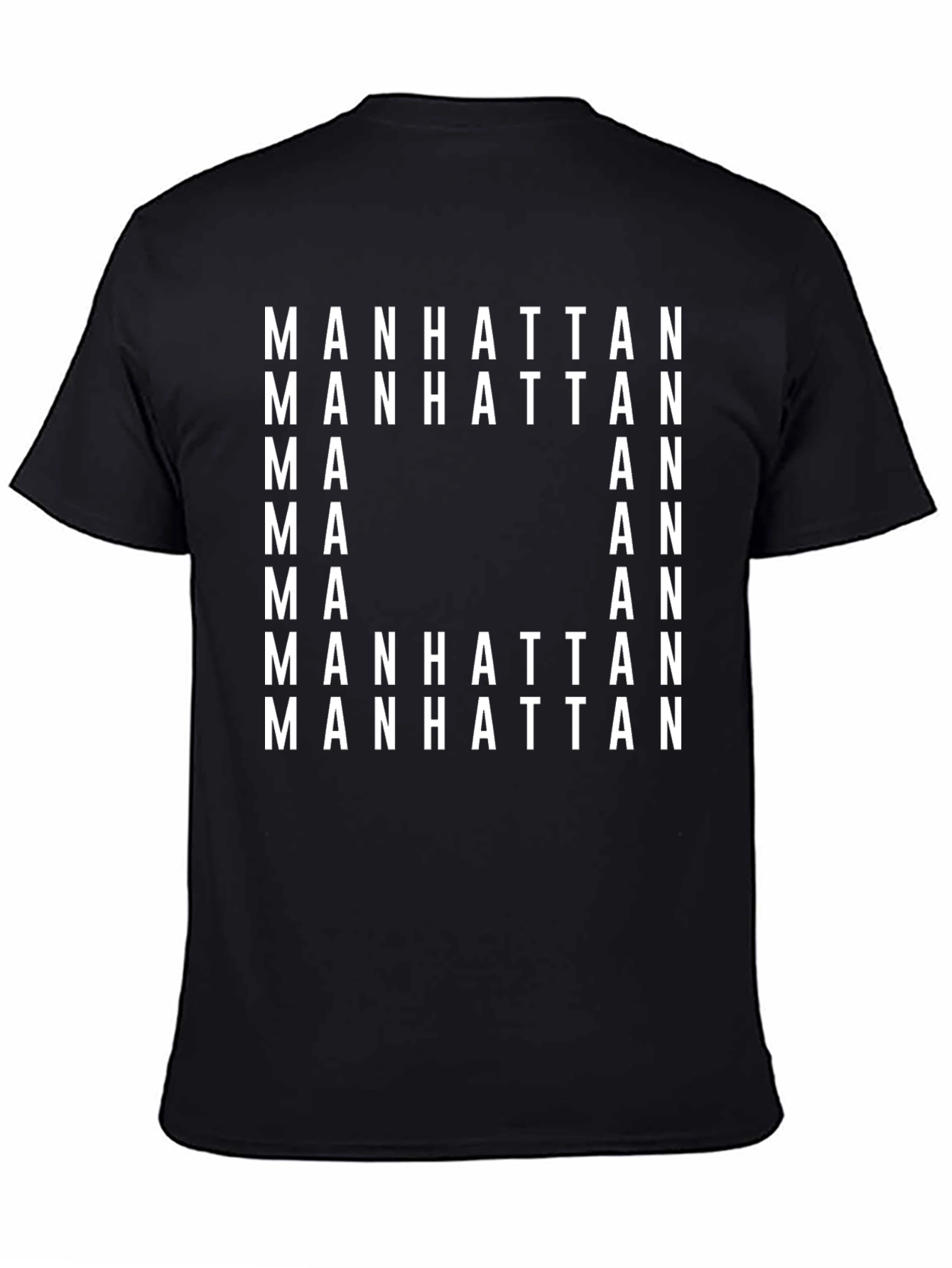 Manhattan Word Art T-Shirt - Urban Style Graphic Tee