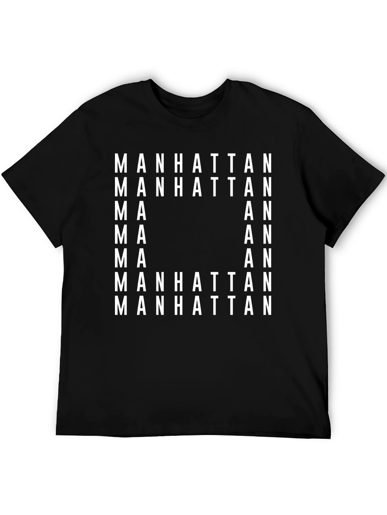 Manhattan Word Art T-Shirt - Urban Style Graphic Tee
