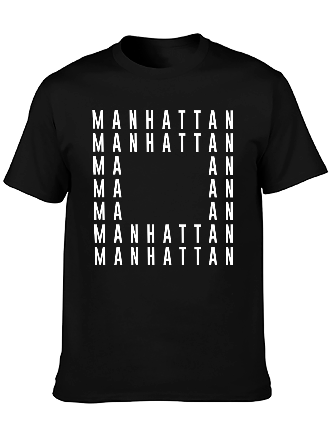 Manhattan Word Art T-Shirt - Urban Style Graphic Tee