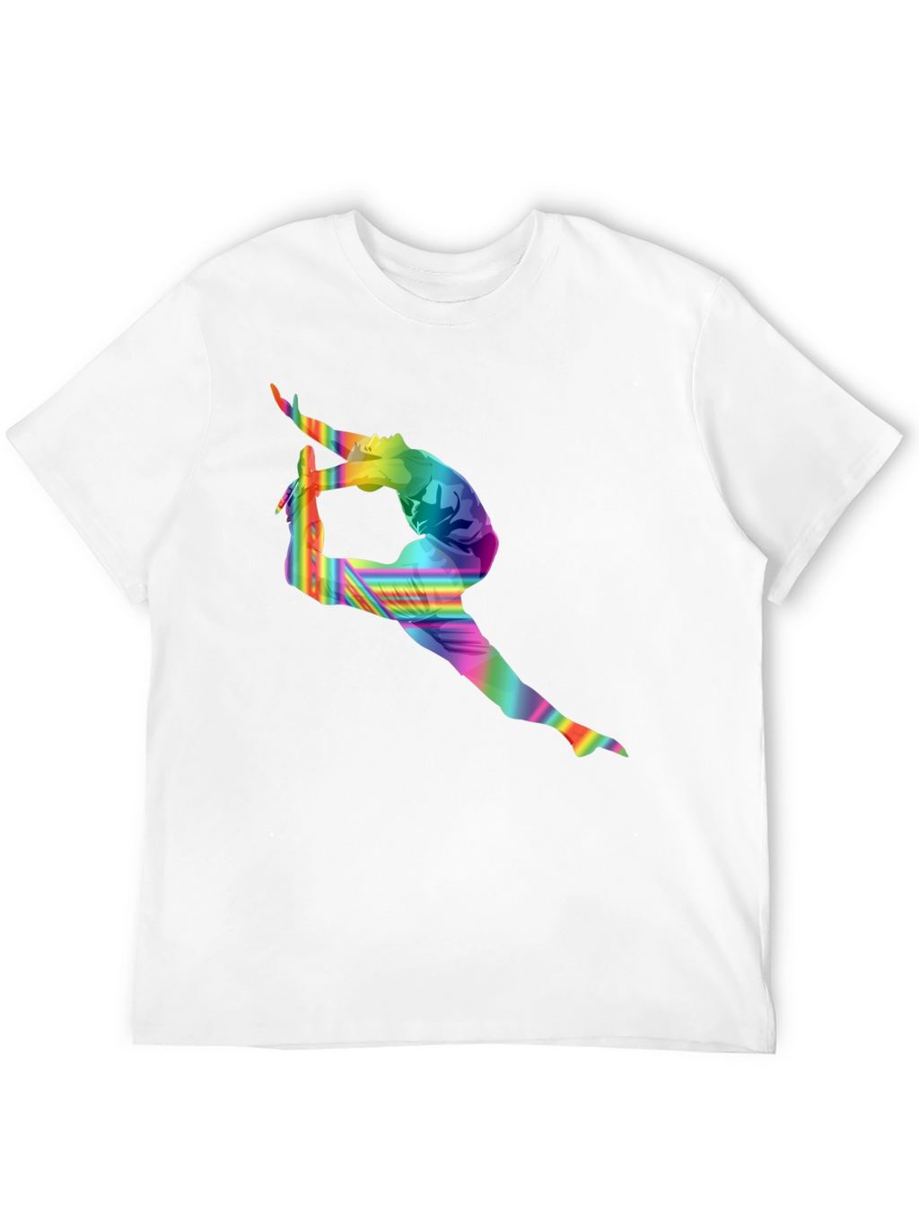 Rainbow Gymnast Graphic Tee - Stylish Black T-Shirt