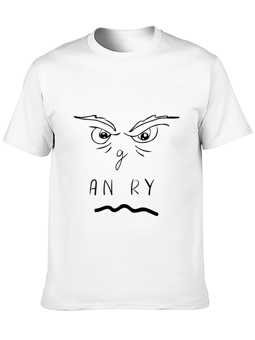 Angry Face Graphic Black T-Shirt