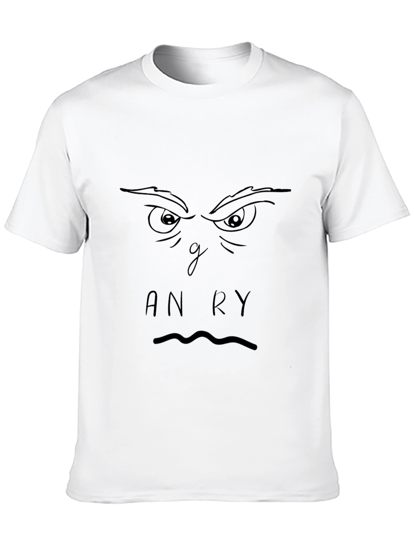 Angry Face Graphic Black T-Shirt