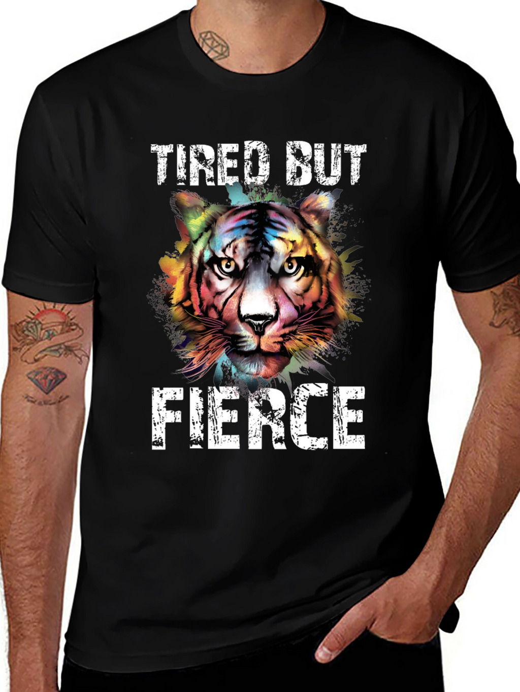 Tired But Fierce Tiger Graphic Tee - Unisex
