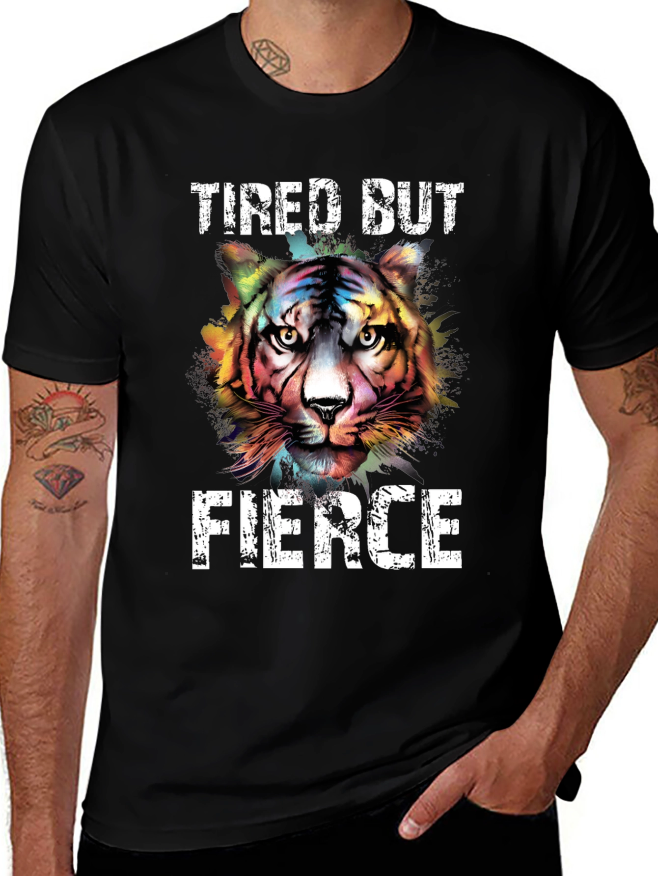 Tired But Fierce Tiger Graphic Tee - Unisex