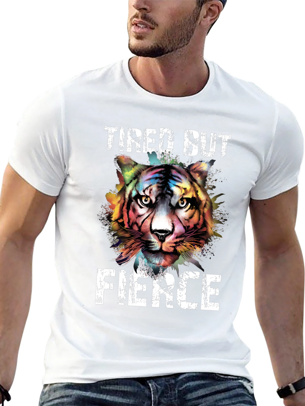 Tired But Fierce Tiger Graphic Tee - Unisex