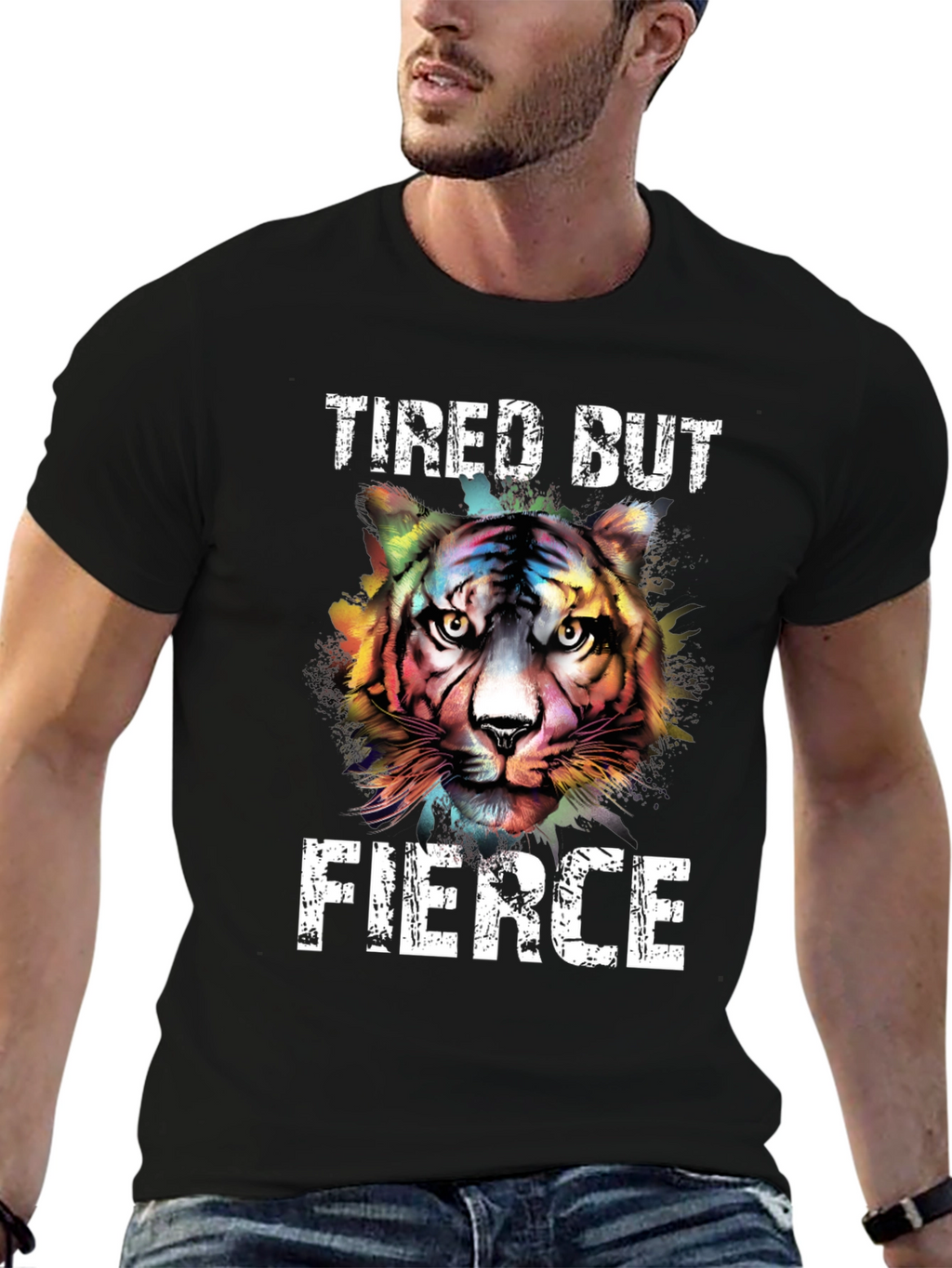 Tired But Fierce Tiger Graphic Tee - Unisex