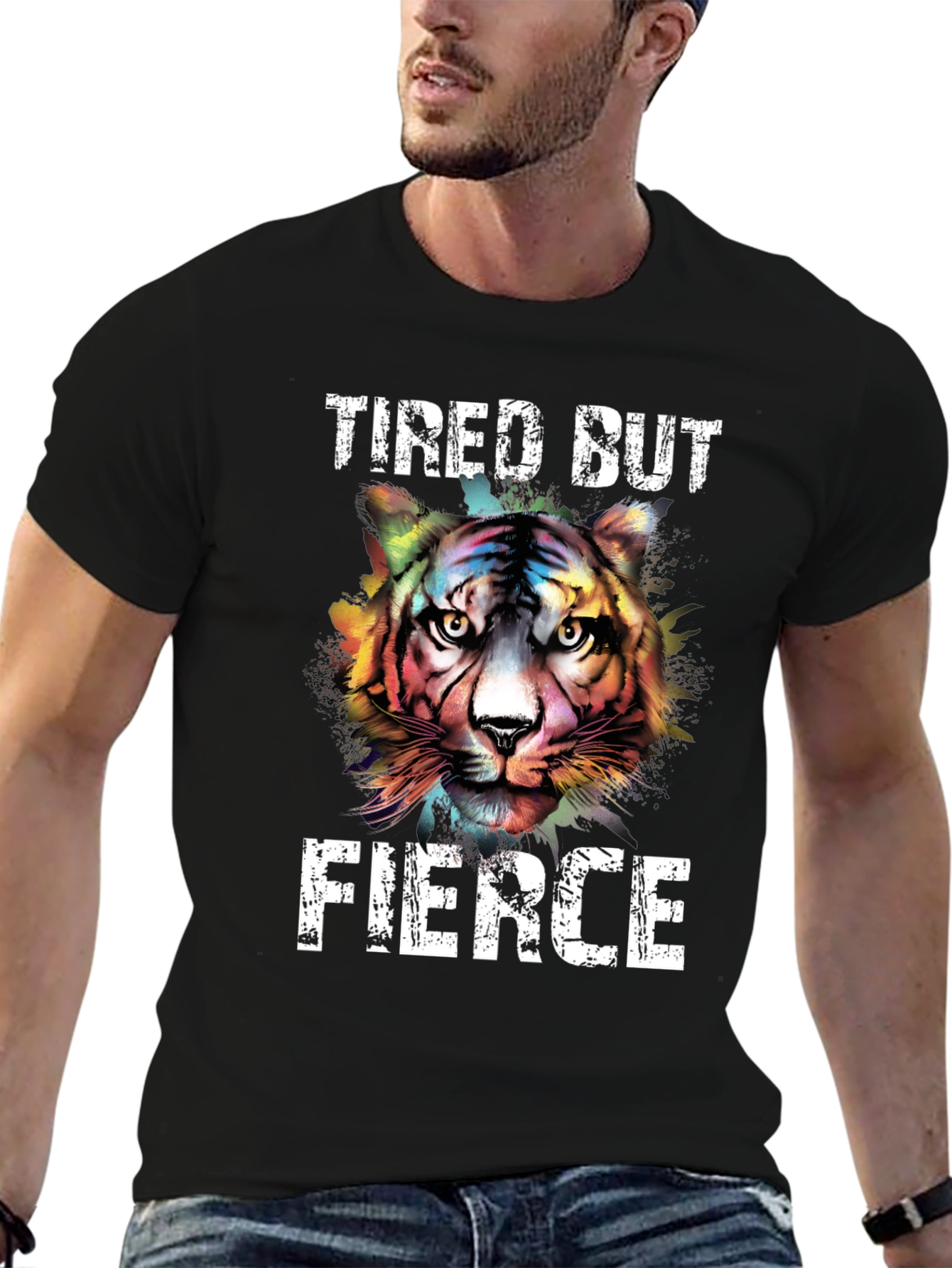 Tired But Fierce Tiger Graphic Tee - Unisex