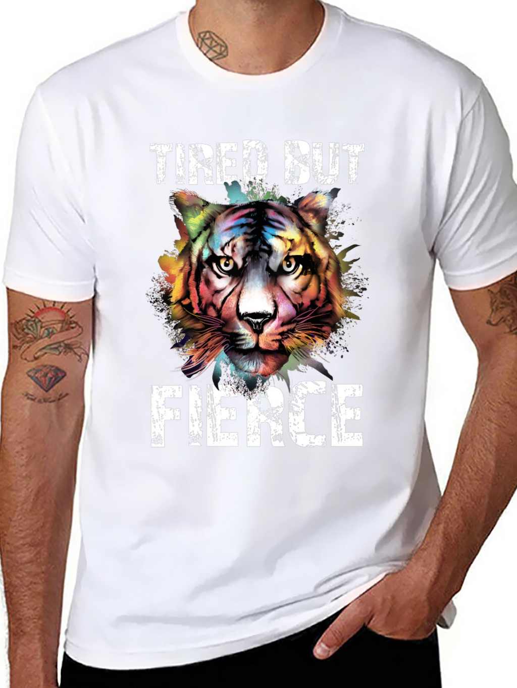 Tired But Fierce Tiger Graphic Tee - Unisex