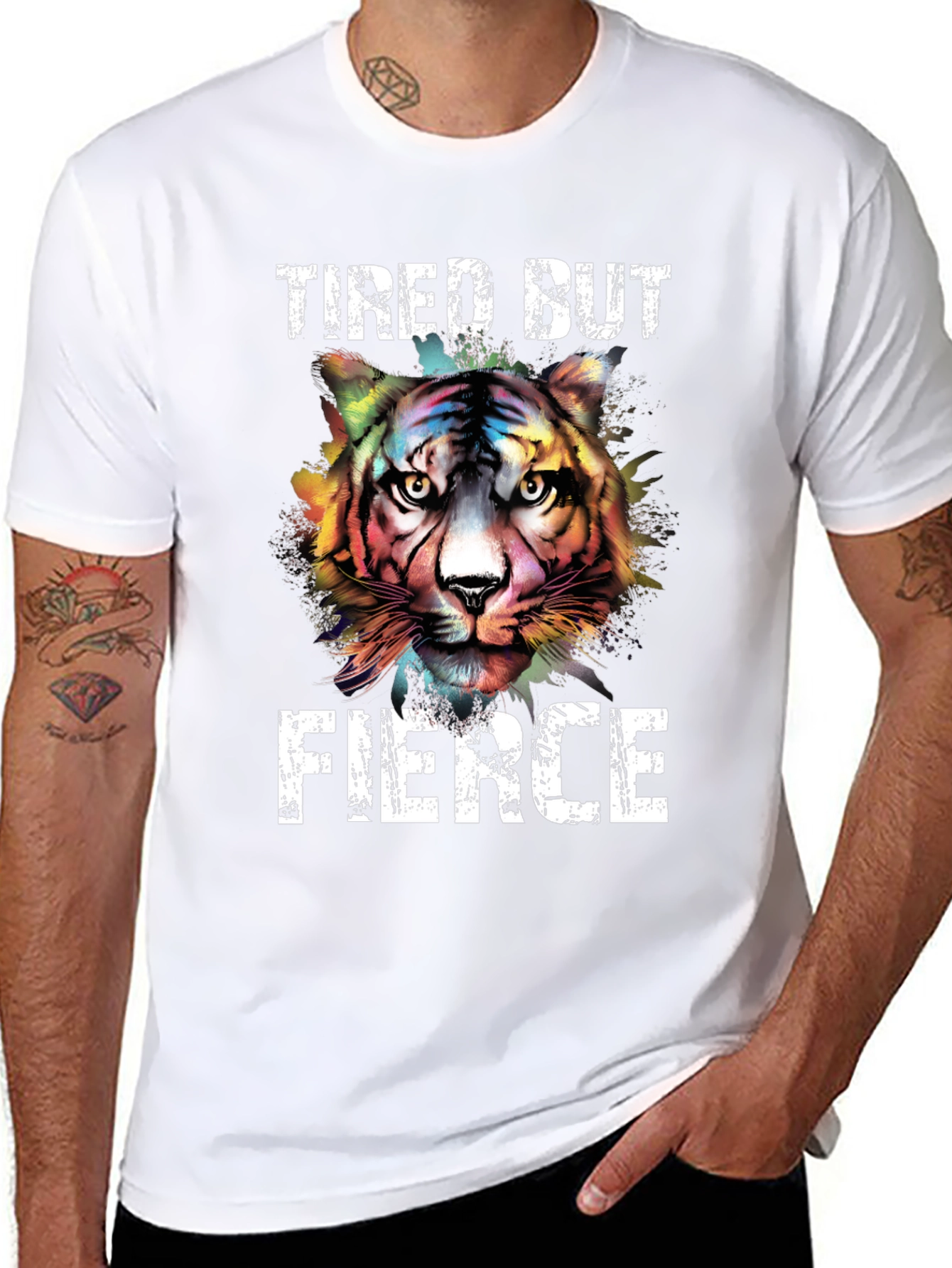 Tired But Fierce Tiger Graphic Tee - Unisex