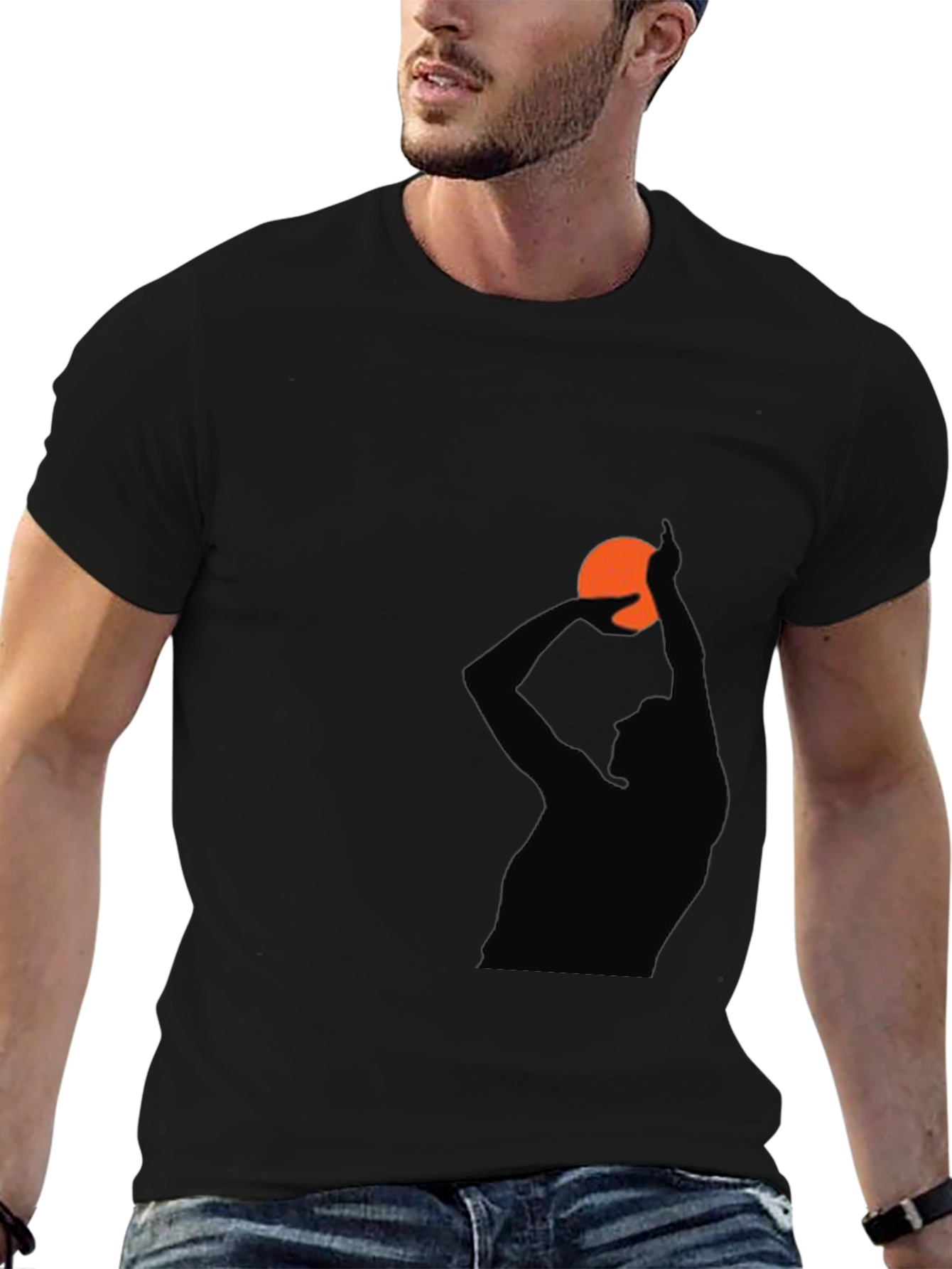 Basketball Silhouette Graphic T-Shirt