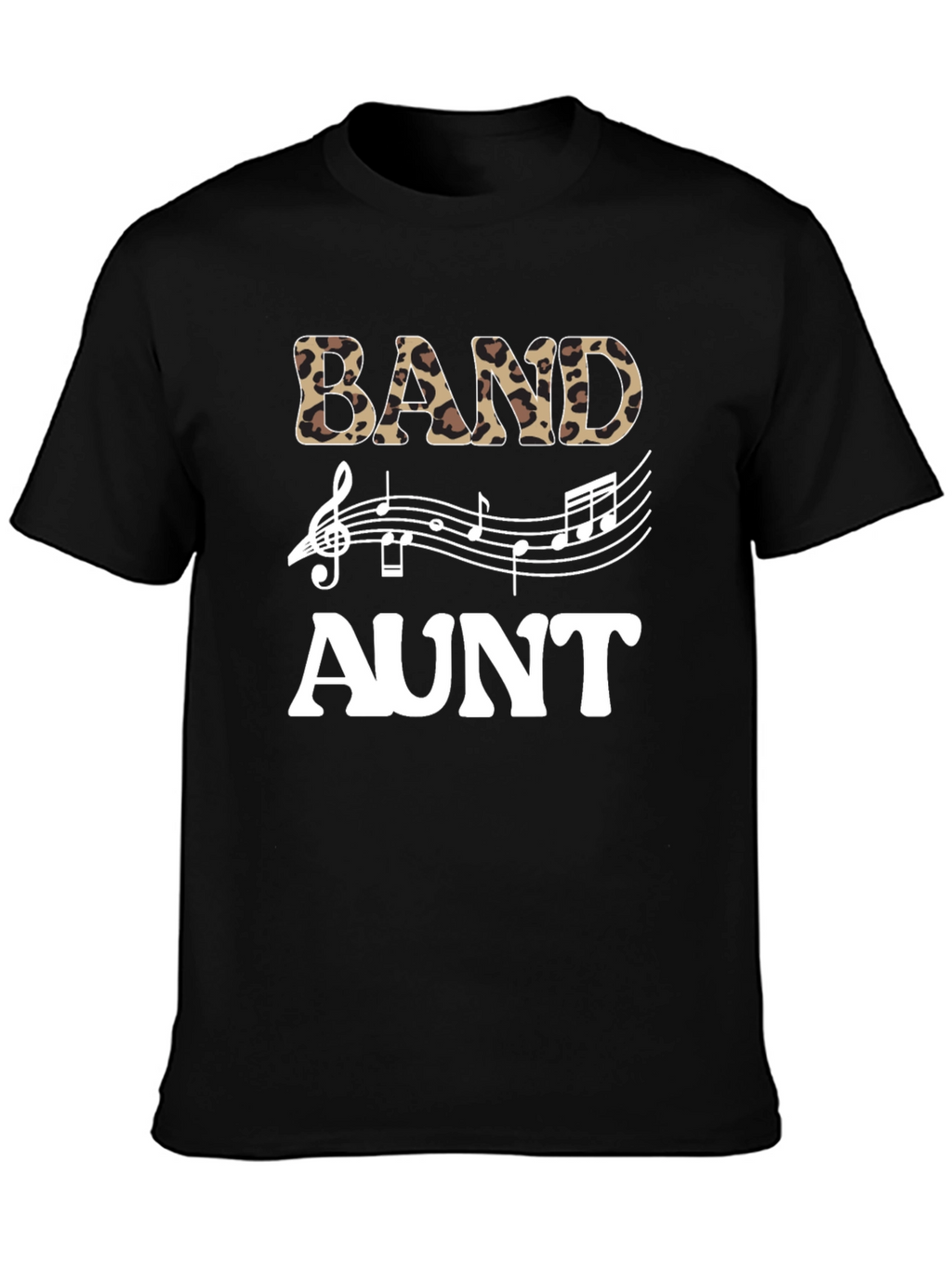 Band Aunt Leopard Print Music T-Shirt