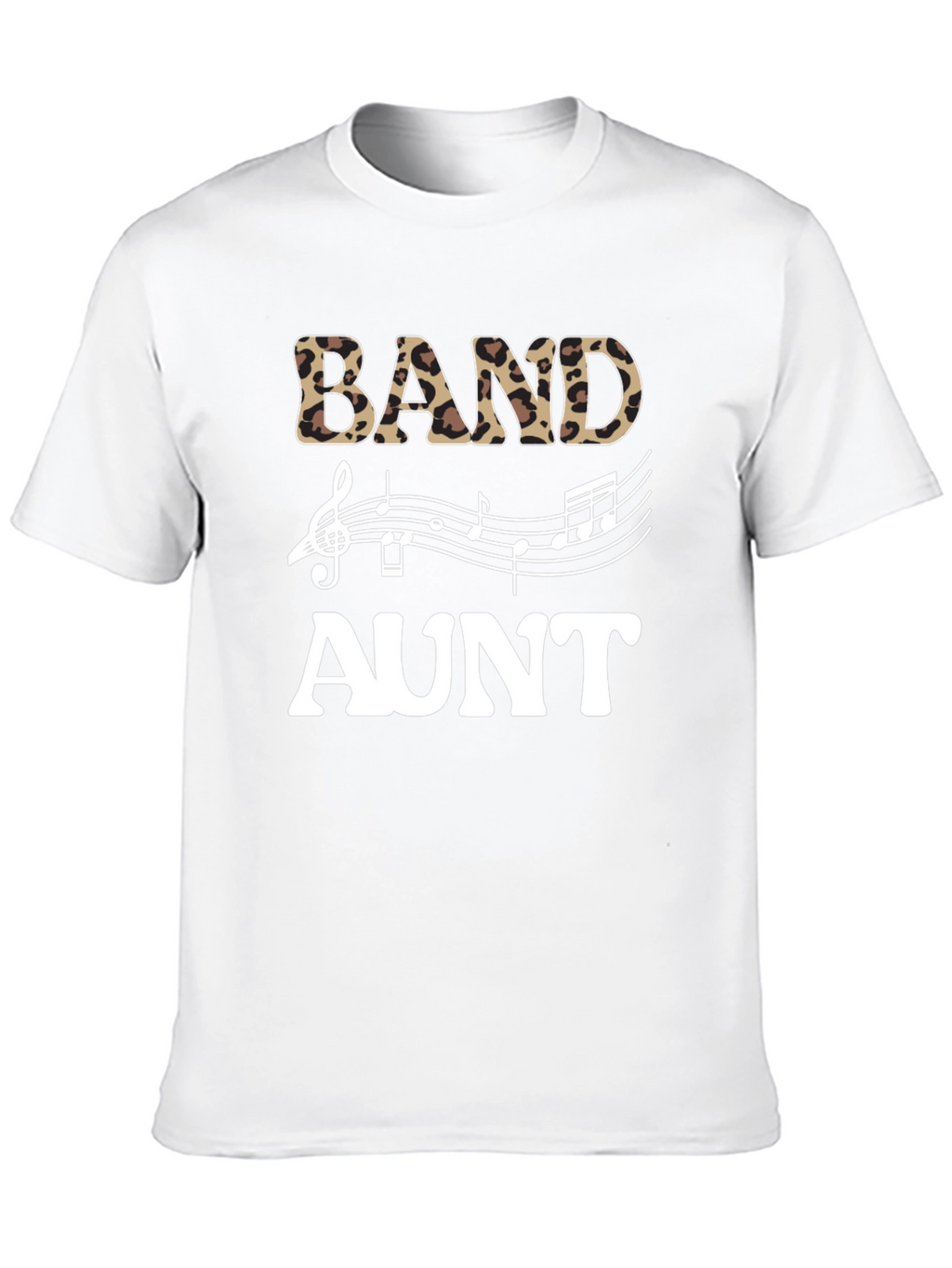 Band Aunt Leopard Print Music T-Shirt