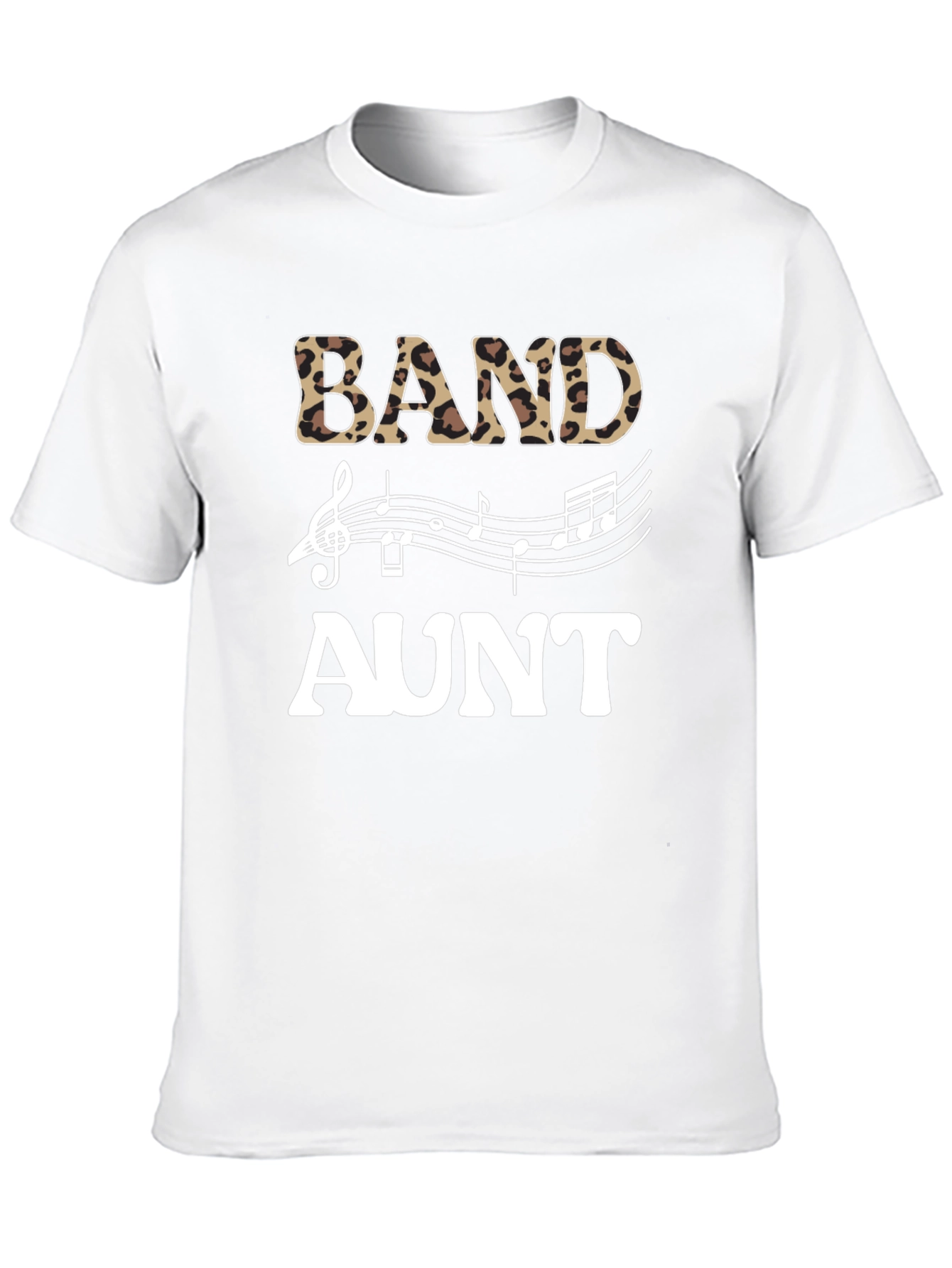 Band Aunt Leopard Print Music T-Shirt