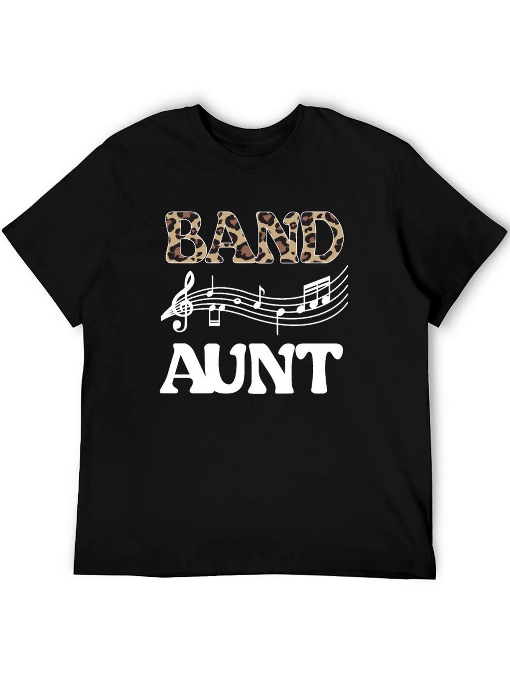 Band Aunt Leopard Print Music T-Shirt