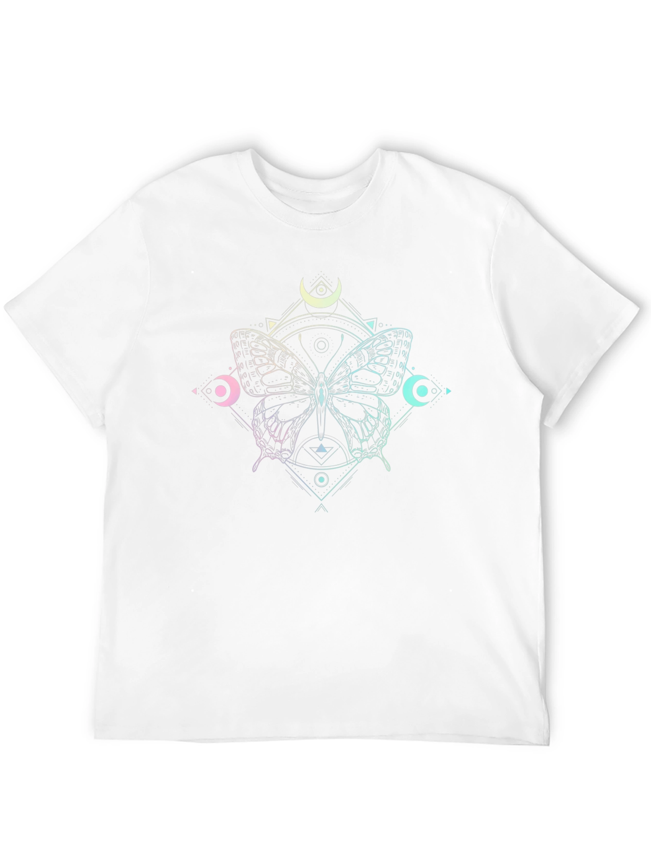 Butterfly Geometric Graphic Black Tee