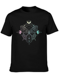 Butterfly Geometric Graphic Black Tee