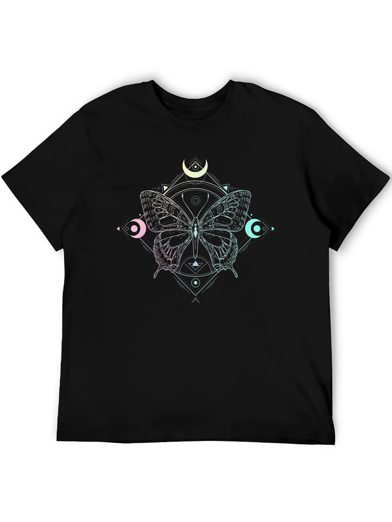 Butterfly Geometric Graphic Black Tee
