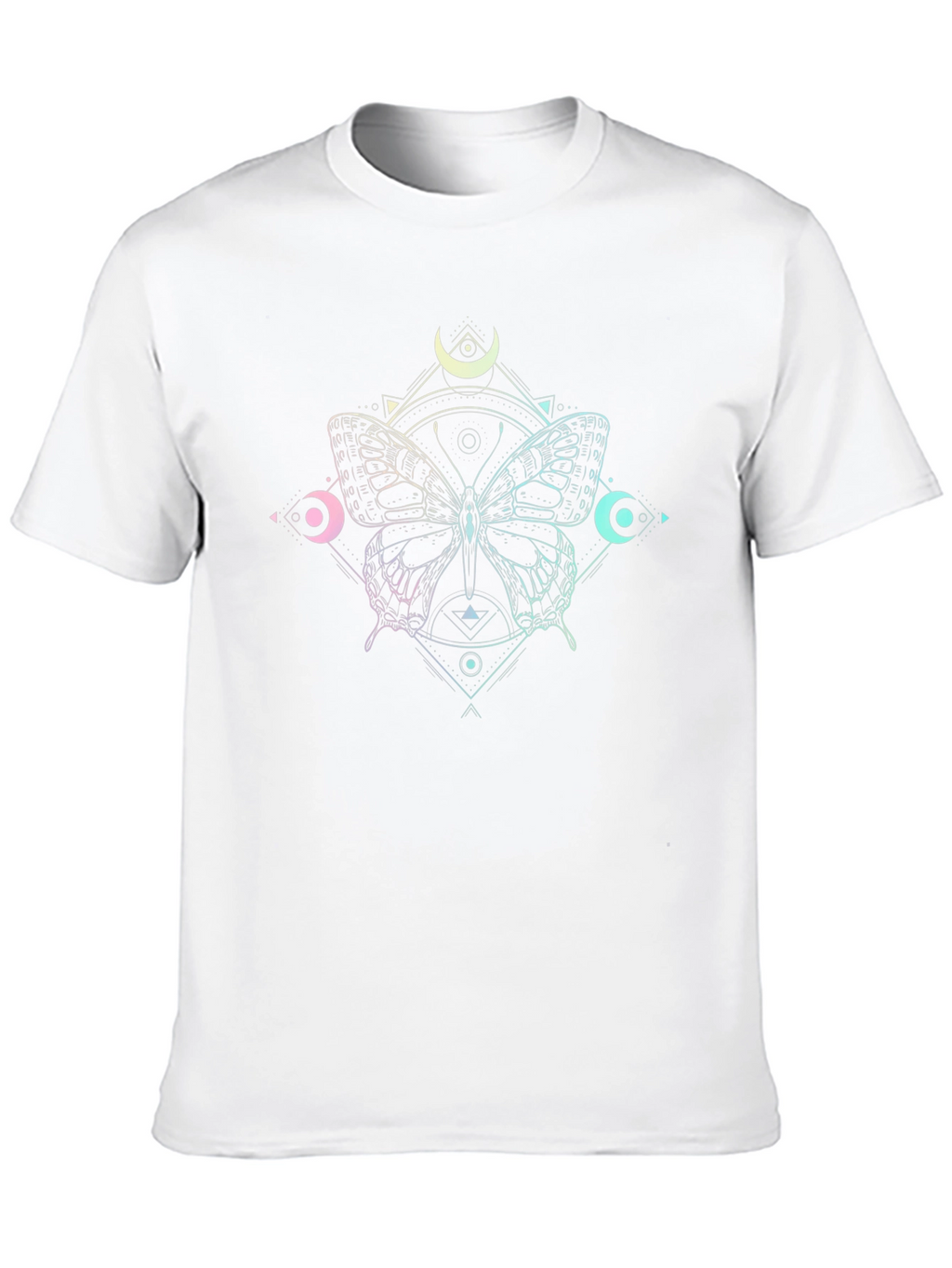 Butterfly Geometric Graphic Black Tee