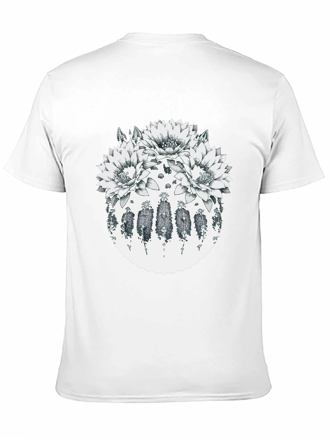 Botanical Cactus Flower Graphic T-Shirt