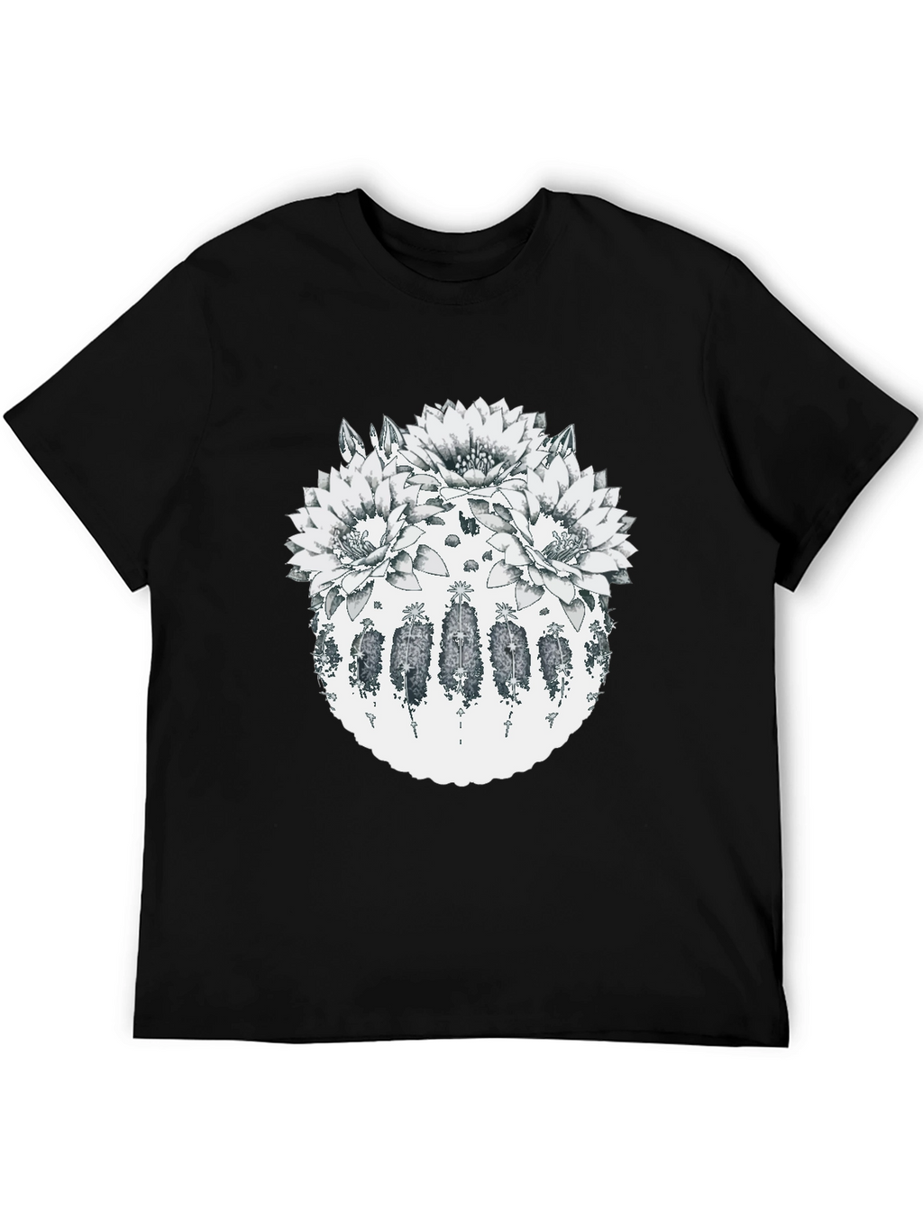 Botanical Cactus Flower Graphic T-Shirt