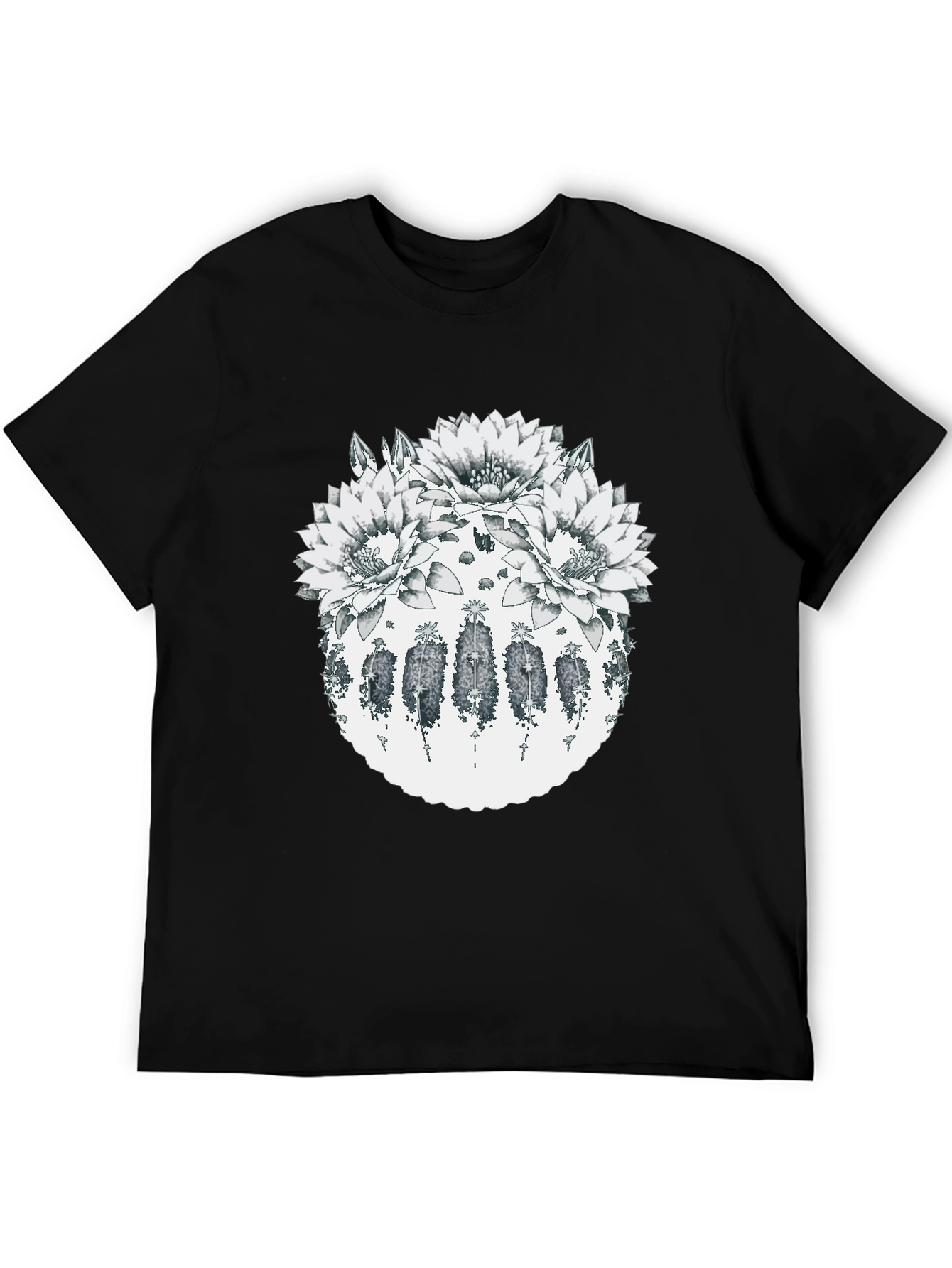 Botanical Cactus Flower Graphic T-Shirt