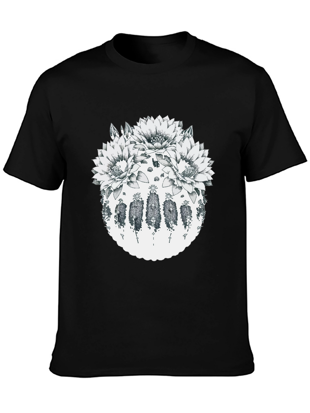 Botanical Cactus Flower Graphic T-Shirt