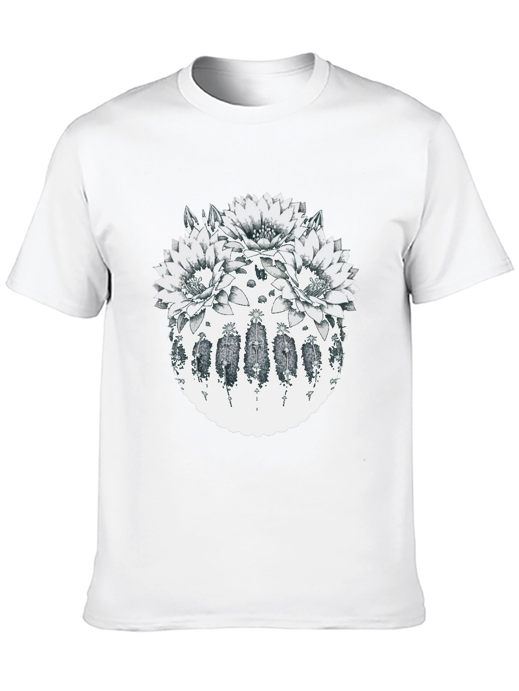 Botanical Cactus Flower Graphic T-Shirt