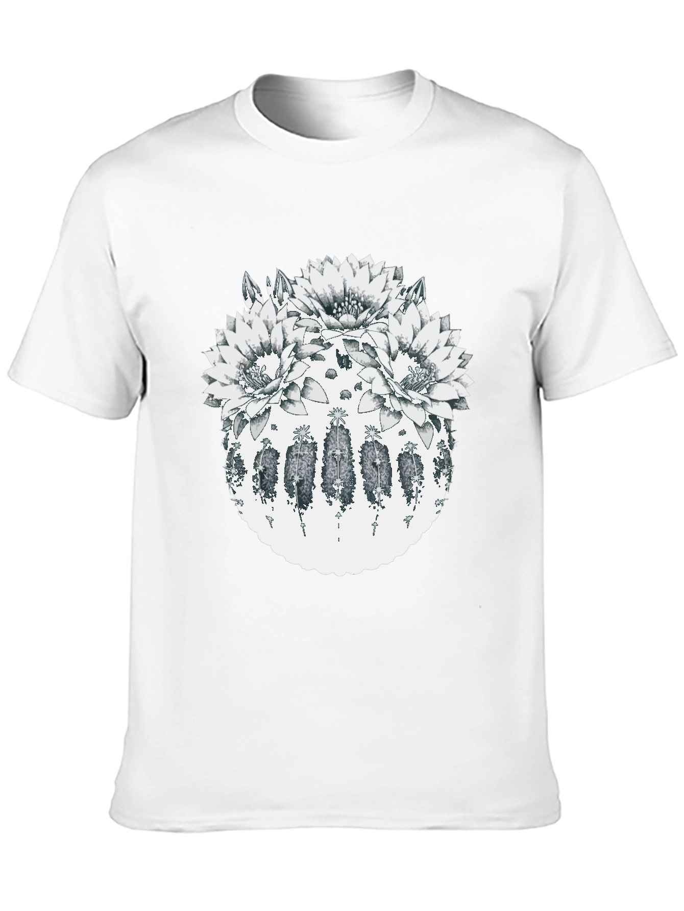 Botanical Cactus Flower Graphic T-Shirt