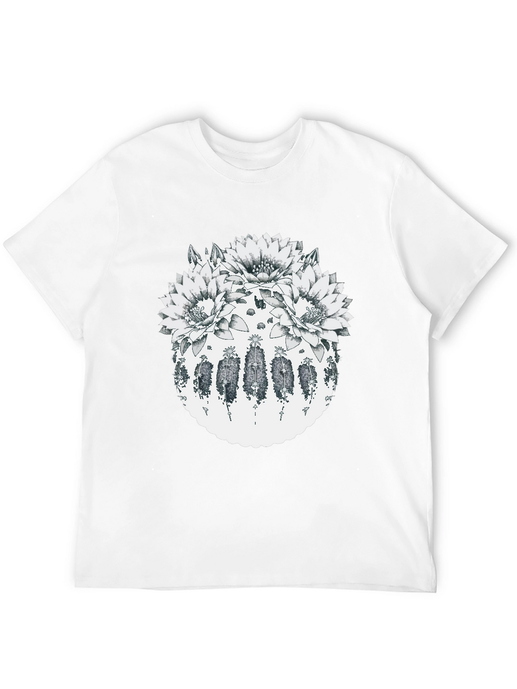 Botanical Cactus Flower Graphic T-Shirt