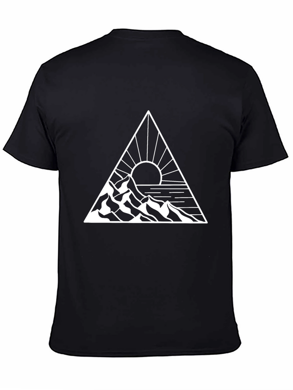 Triangle Mountain Sun Graphic Black T-Shirt