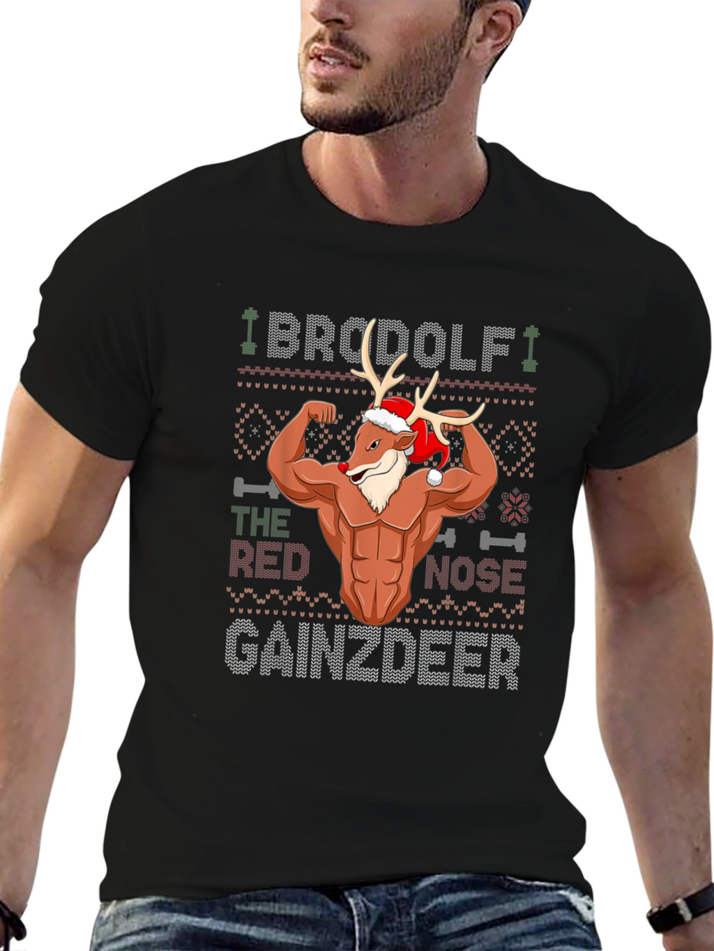 BroDolph Gainzdeer Christmas T-Shirt