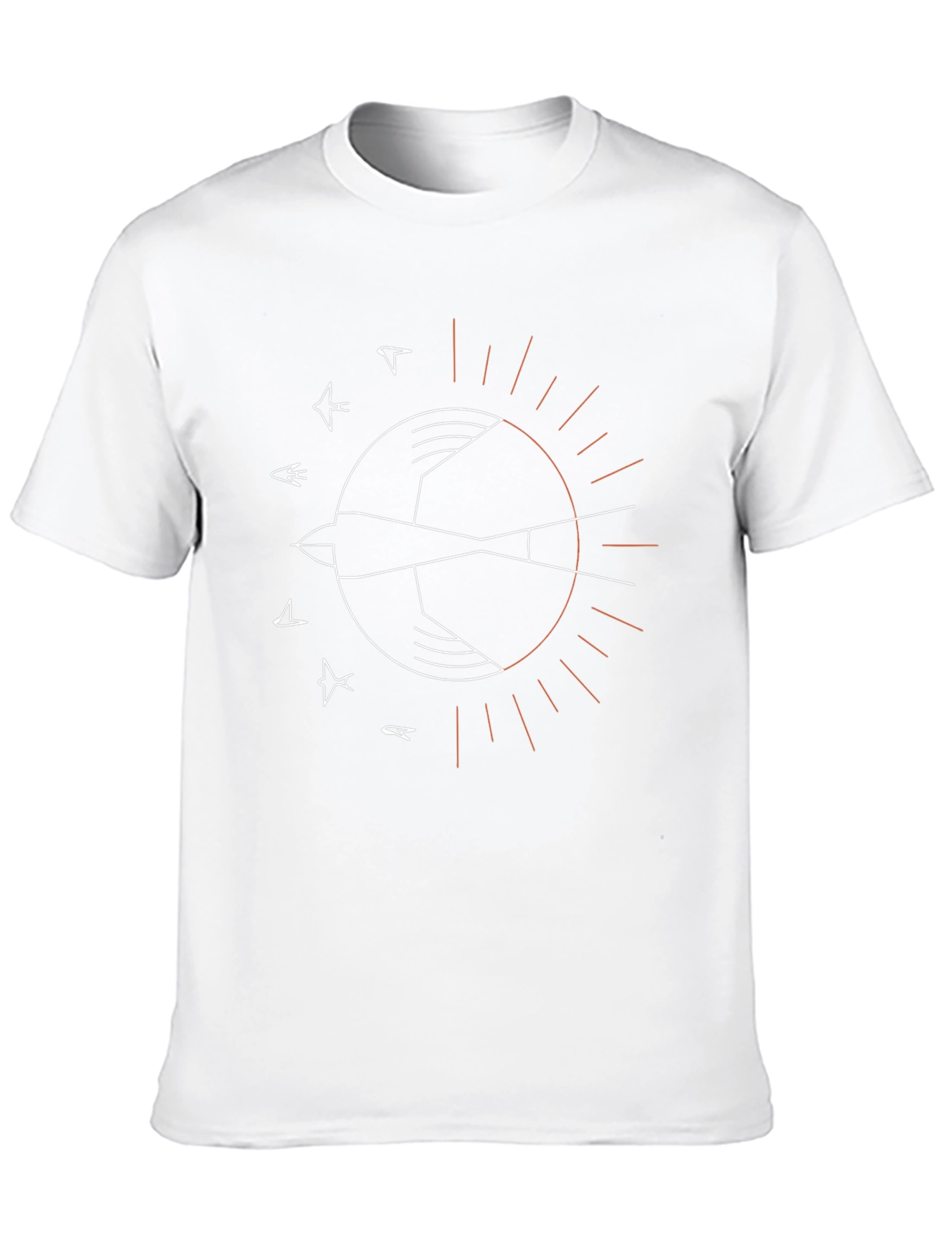 Minimalist Bird Graphic Tee - Black