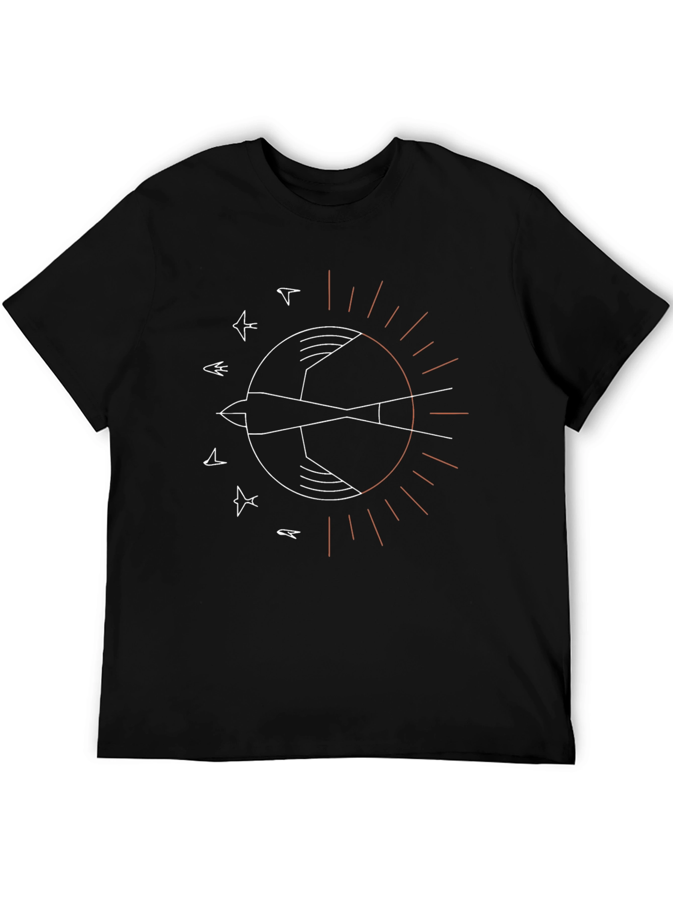 Minimalist Bird Graphic Tee - Black